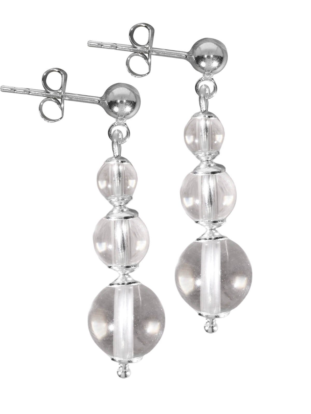 Damen Schmuck Adelia´s Paar Ohrhänger Bergkristall Ohrstecker Ohrringe 925 Silber