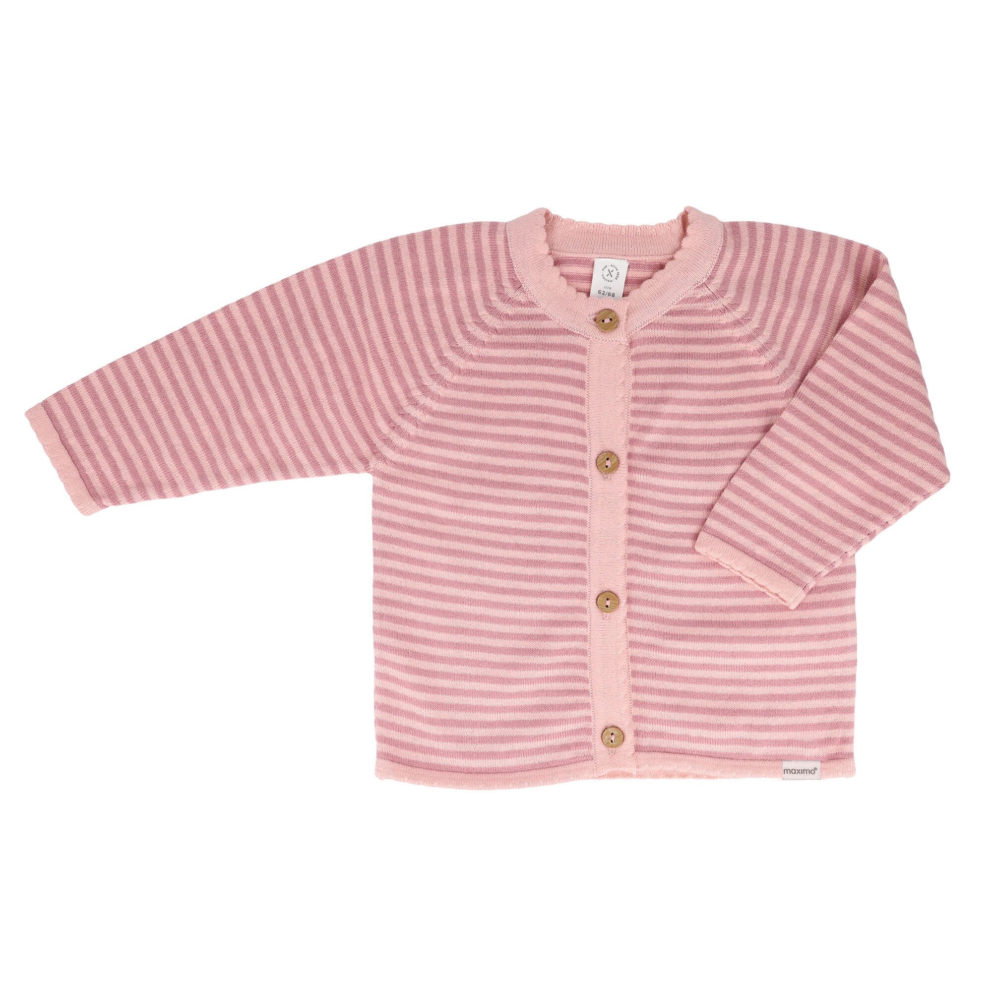 MAXIMO Cardigan GOTS BABY GIRL-Strickjacke, Ringel, Knöpfe (1-tlg)