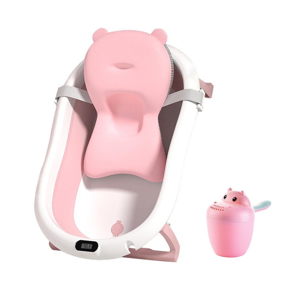 Babybadewanne Babywanne Badewanne faltbar, mit Thermometer, Haarwaschbecher