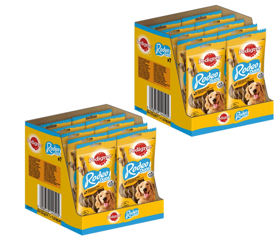 Pedigree PEDIGREE® Rodeo Duos mit Huhn- und Frühstücksspeck 2 x 10 x 7 Stück, Snack für: Hunde