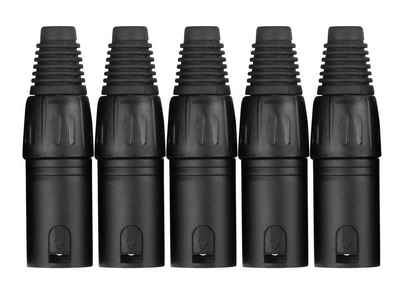 Pronomic Steckerset XLR-Male 5-Stück Audio-Adapter XLR 3-polig mannlich, Hochwertige Spannzangen-Zugentlastung