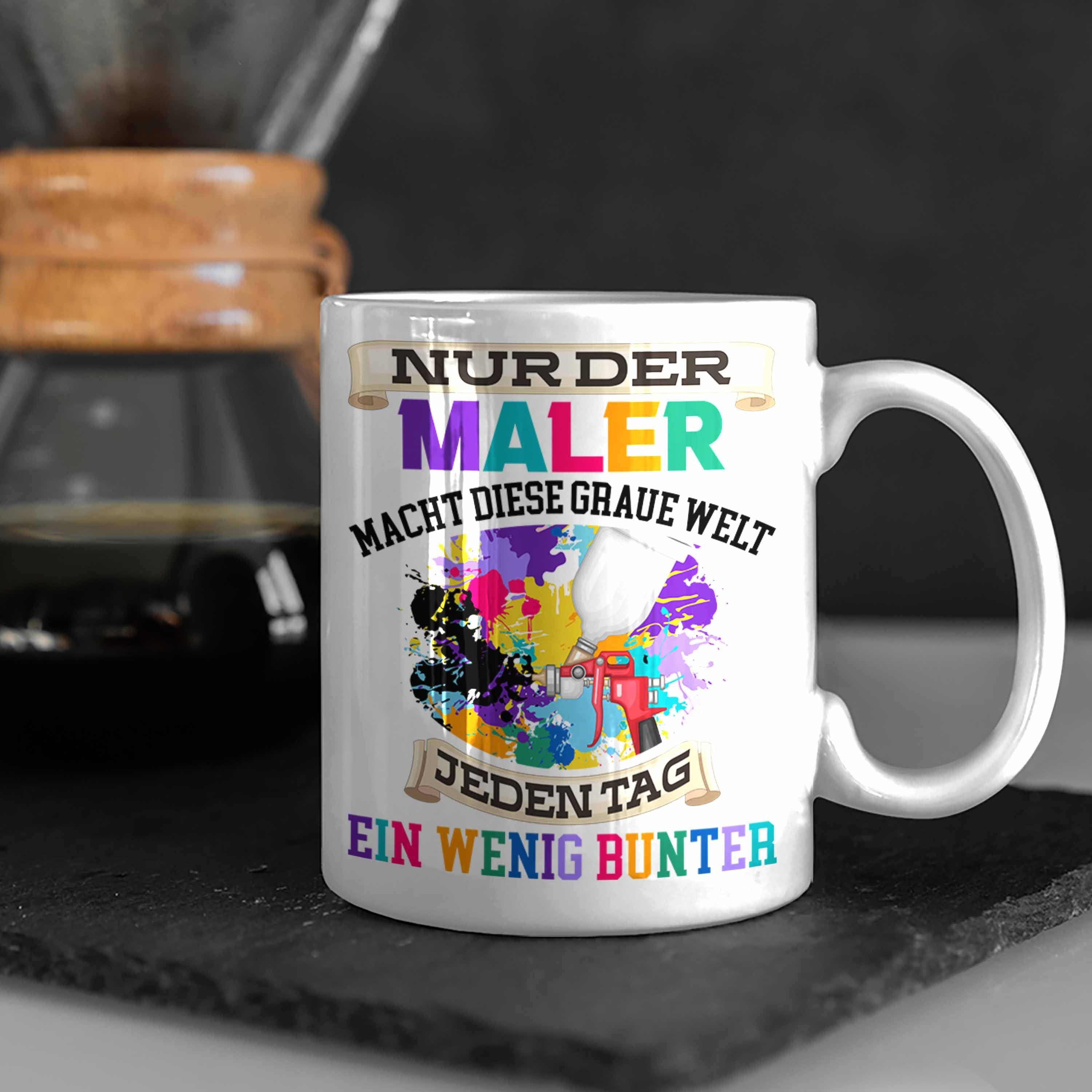 Weiss Tasse Maler Trendation Malermeis Tasse Geschenk Evolution Lustig Männer Anstreicher Job