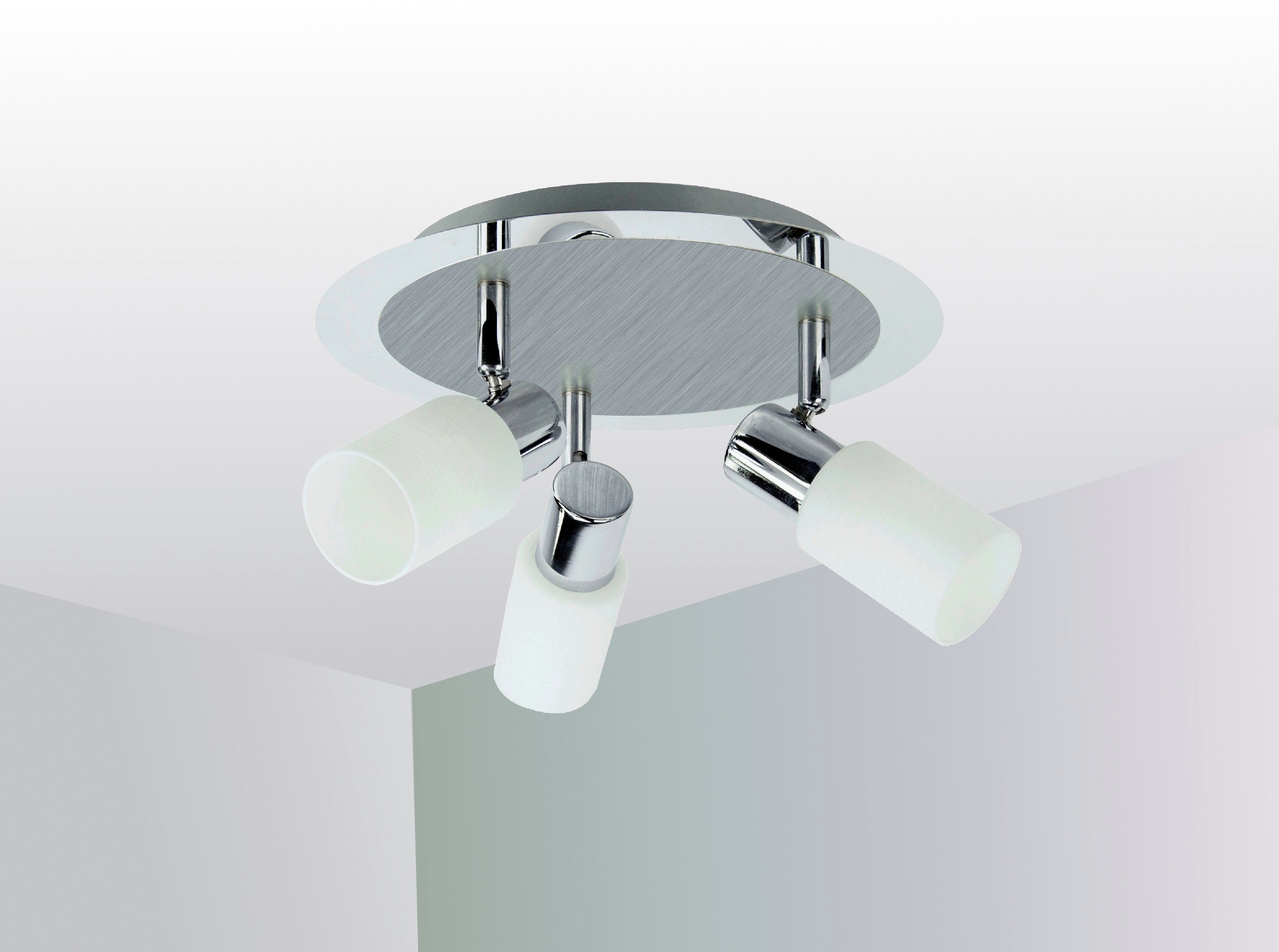 TRANGO LED Deckenleuchte, 3-flammig 2007-38R LED Deckenlampe in Rondell Chr günstig online kaufen