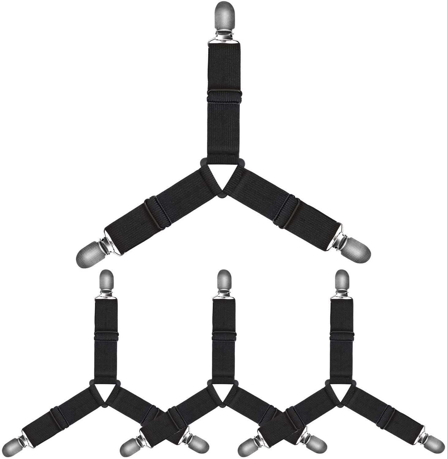 BAYLI Spannbettlaken Verstellbare Bettlakenspanner [4er Set], Betttuchspann günstig online kaufen