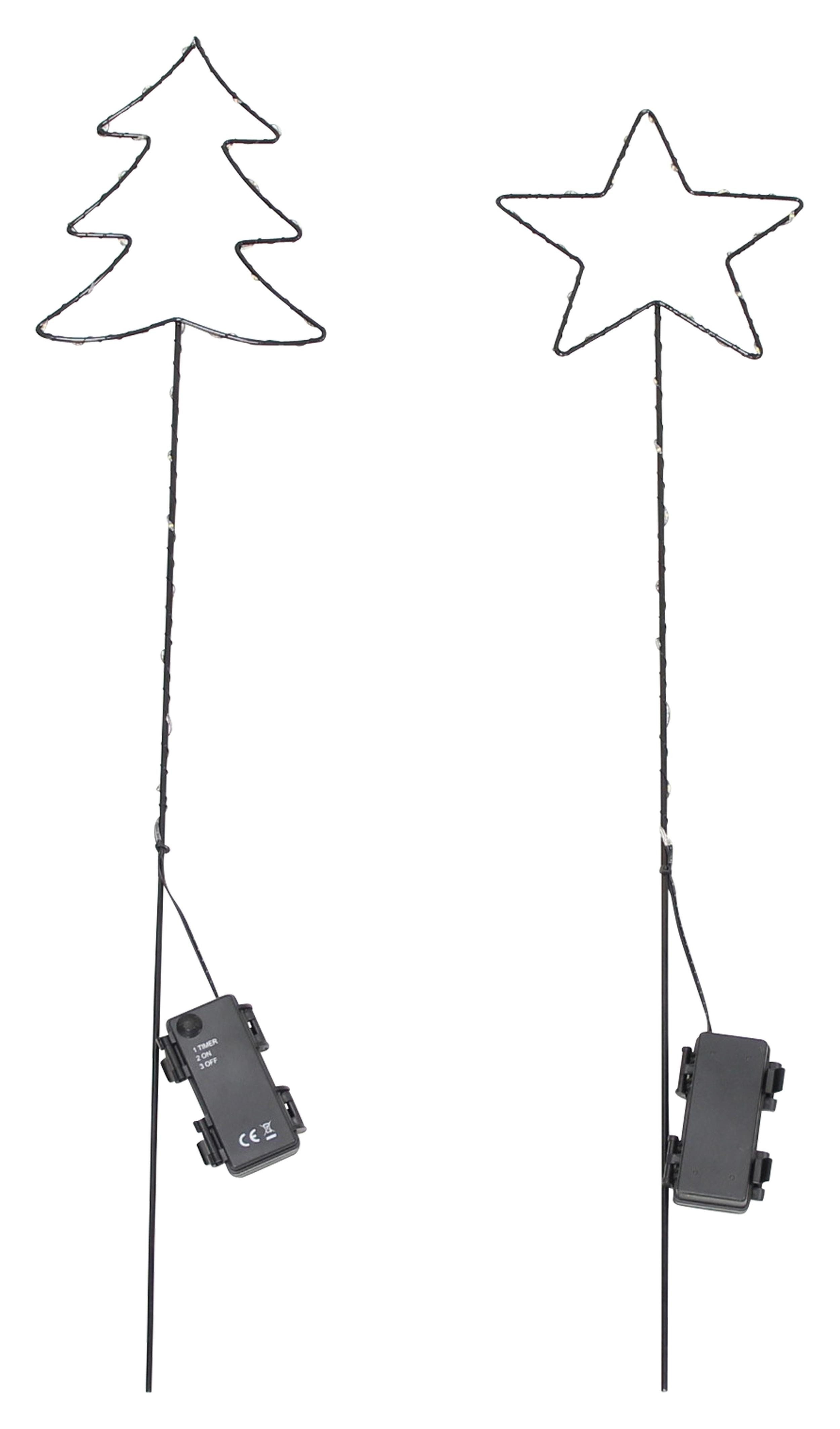 LED Gartenleuchte LED-Stecker "Tanne & Stern", 2er Set