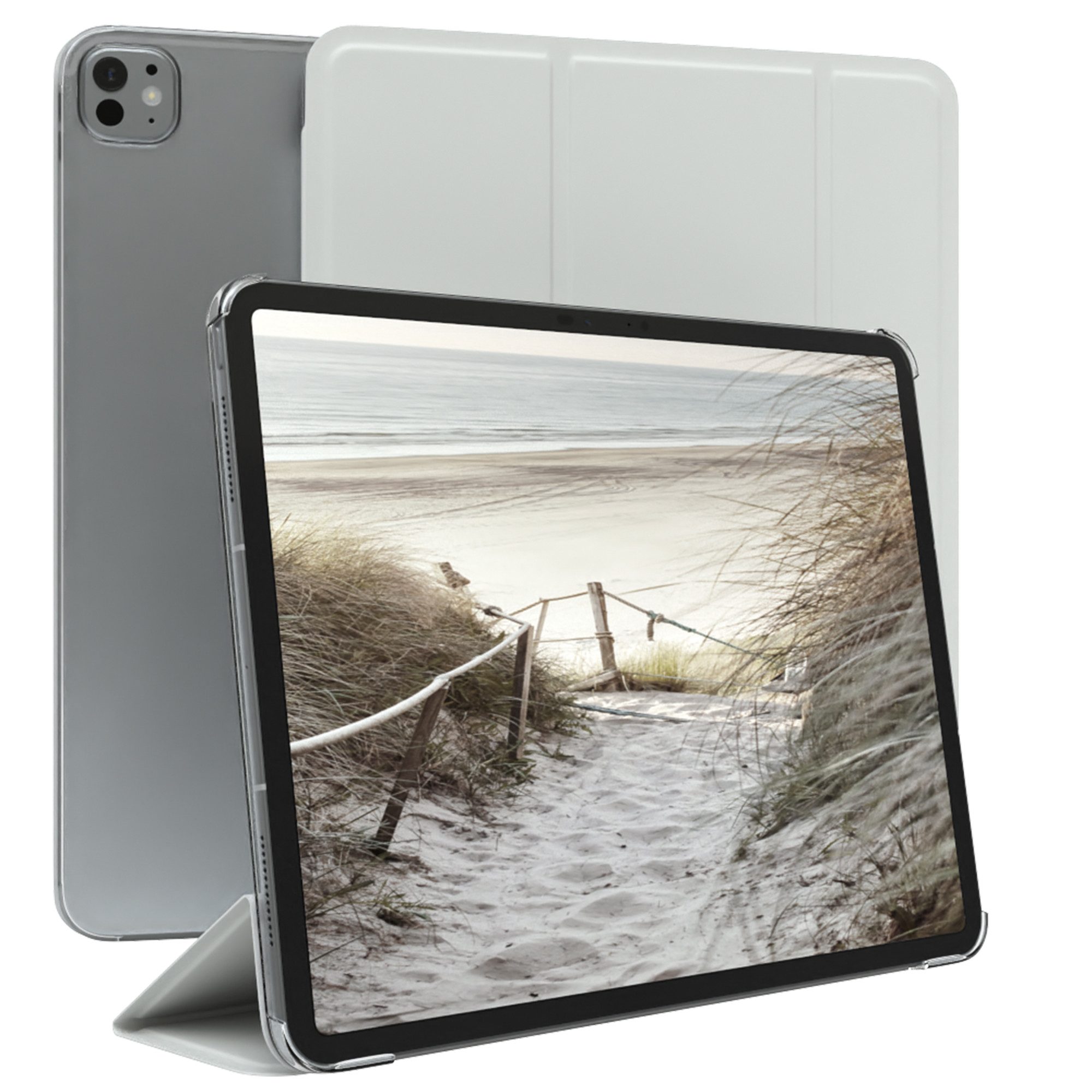 EAZY CASE Tablet-Hülle Smart Case Apple für iPad Pro 13 (2024) 13 Zoll, Schutzhülle mit Sleep Wake Up Funktion Smartcase verstellbar Etui Weiß