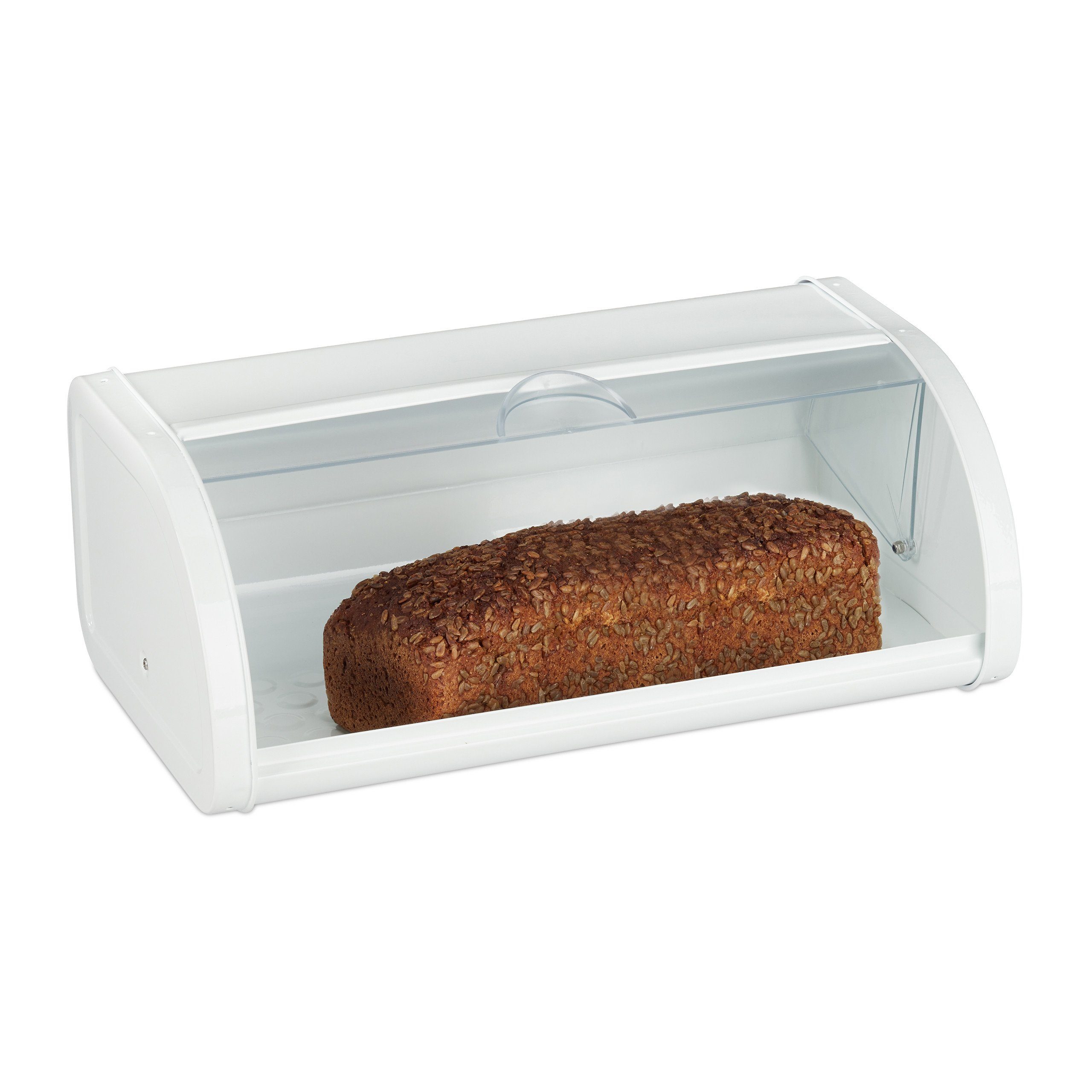 relaxdays Brotkasten weiß, Stahl, (1-tlg)