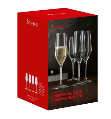 SPIEGELAU Champagnerglas Spiegelau Style Champagnerflöte 4er Set, Kristallglas