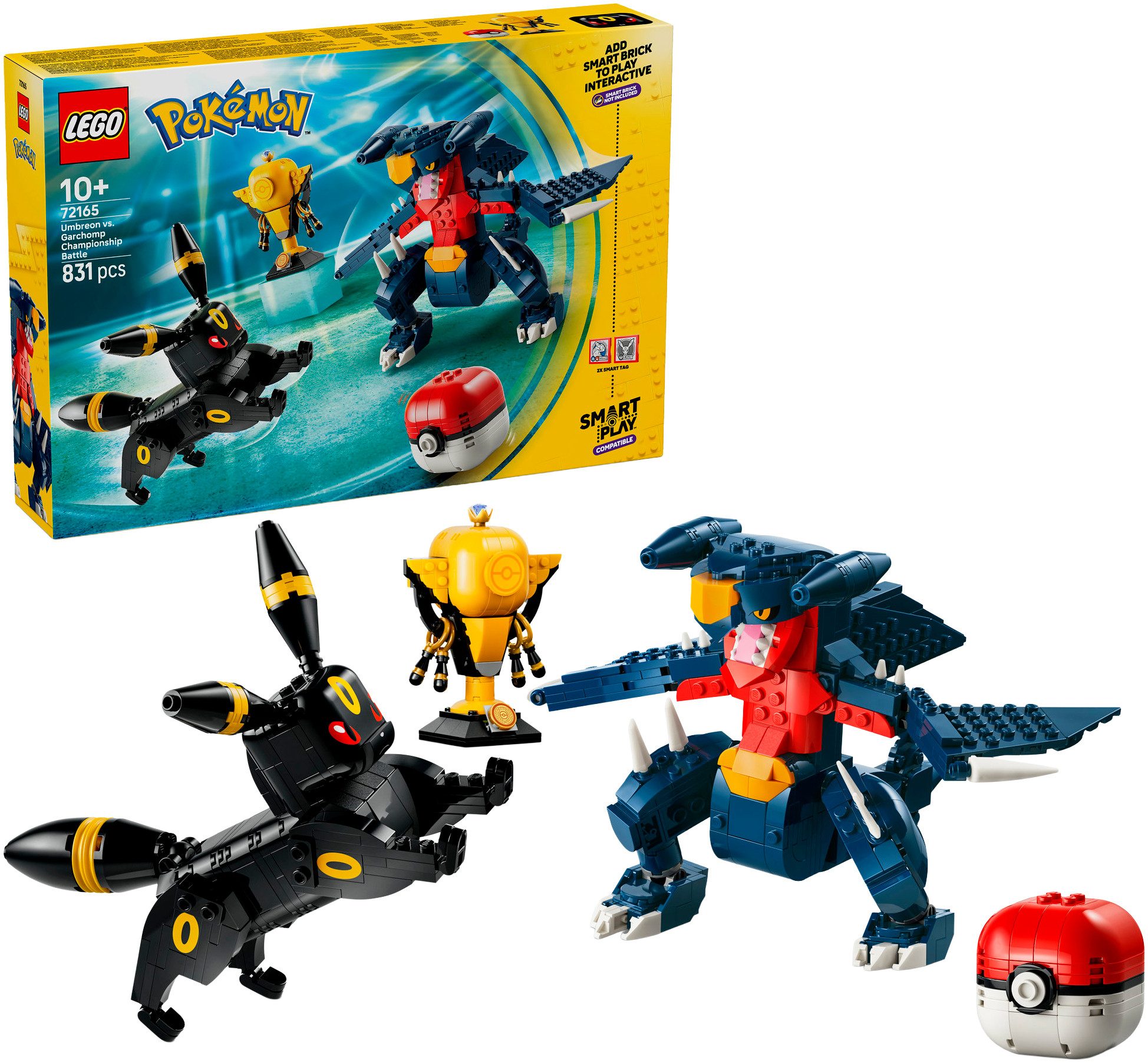 LEGO® SMART Play: Nachtaras und Knakracks Duell um die Meisterschaft (72165) Konstruktionsspielsteine, (831 St), LEGO Pokémon; Mit SMART Brick kombatibel (nicht enthalten)