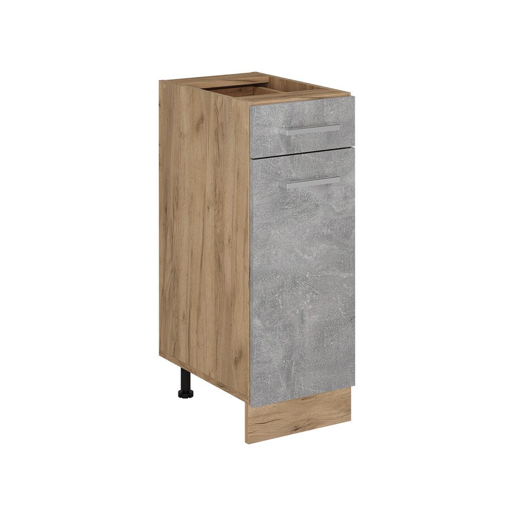 Vicco Unterschrank R-Line, Beton/Goldkraft Eiche, 30 cm ohne Arbeitsplatte