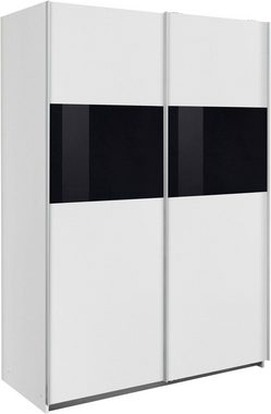 Wimex Schwebetürenschrank Bramfeld (Bramfeld, 1-St., Schwebetürenschrank) 135x64x198cm weiß schwarzglas