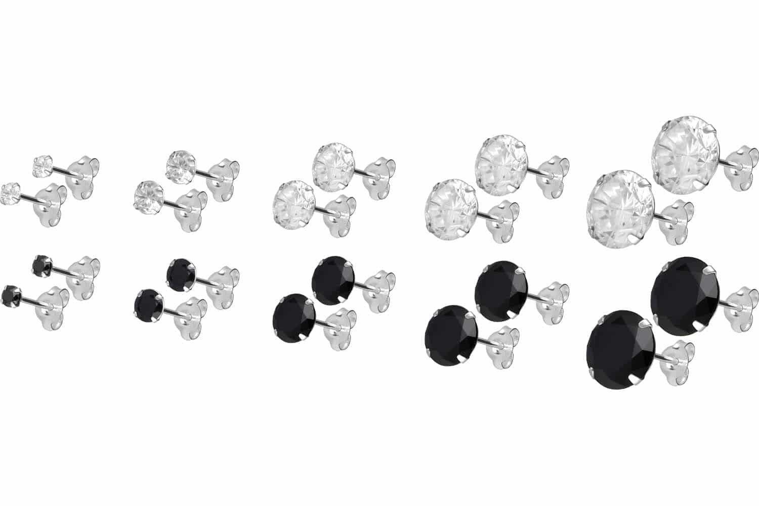 FILANGO Paar Ohrstecker 925er Silber Ohrstecker RUNDER KRISTALL (Ohrstecker günstig online kaufen