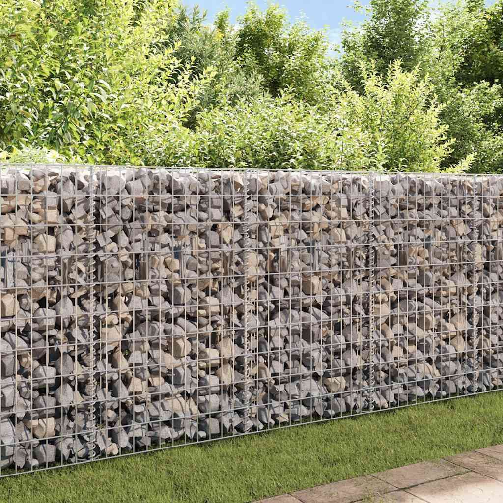 furnicato Gabionenzaun Gabionenkorb aus verzinktem Stahl 120x30x50 cm silbern, (1-St), Witterungsbeständiger Steinkorb als Pflanzkasten für den Garten