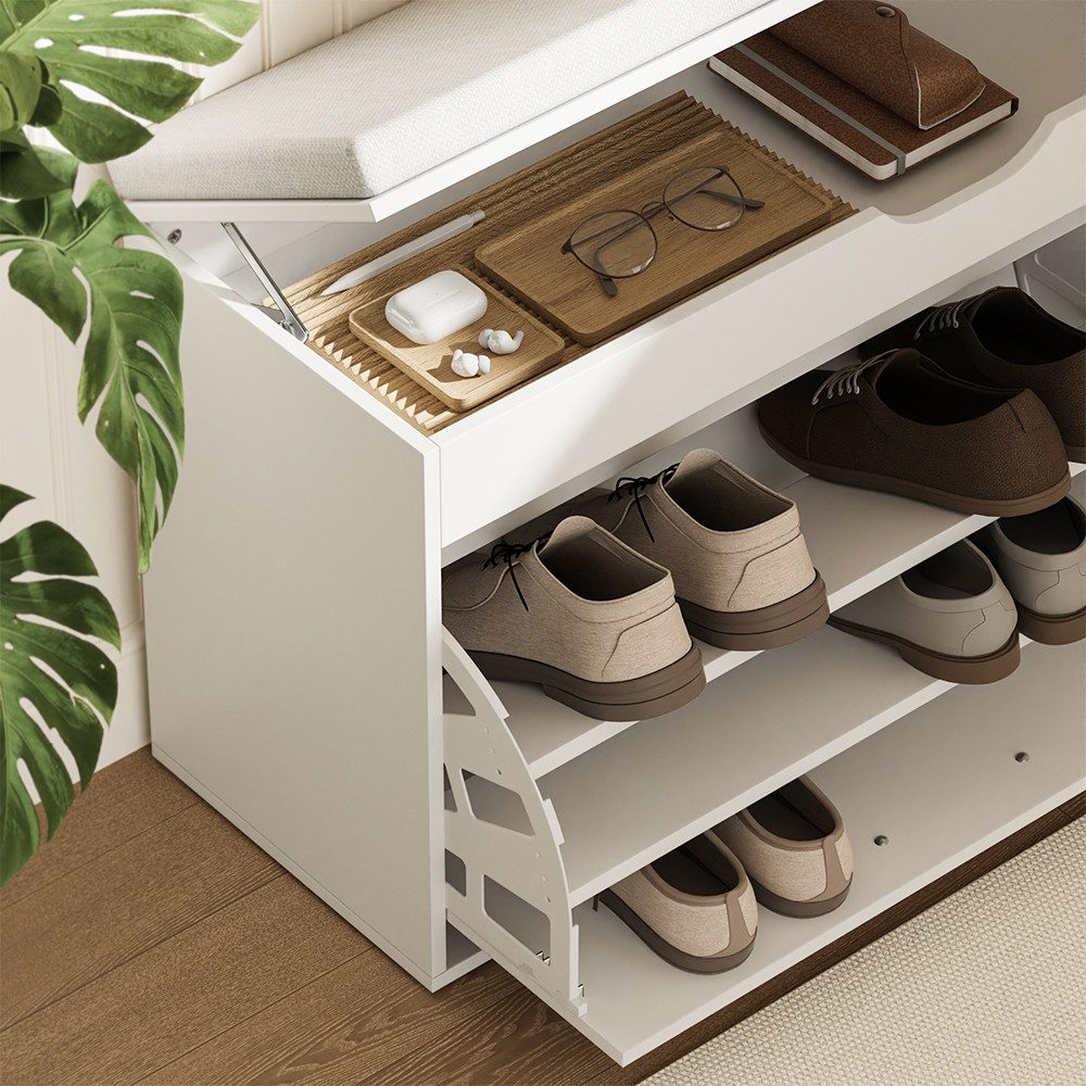 Vicco Schuhbank Solino, Weiß, 90 x 50 cm mit sitzfläche (1-St)