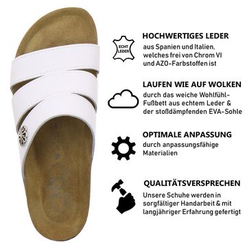 AFS-Schuhe 2113 Pantolette für Damen aus Leder, bequeme Sandalen mit Fußbett