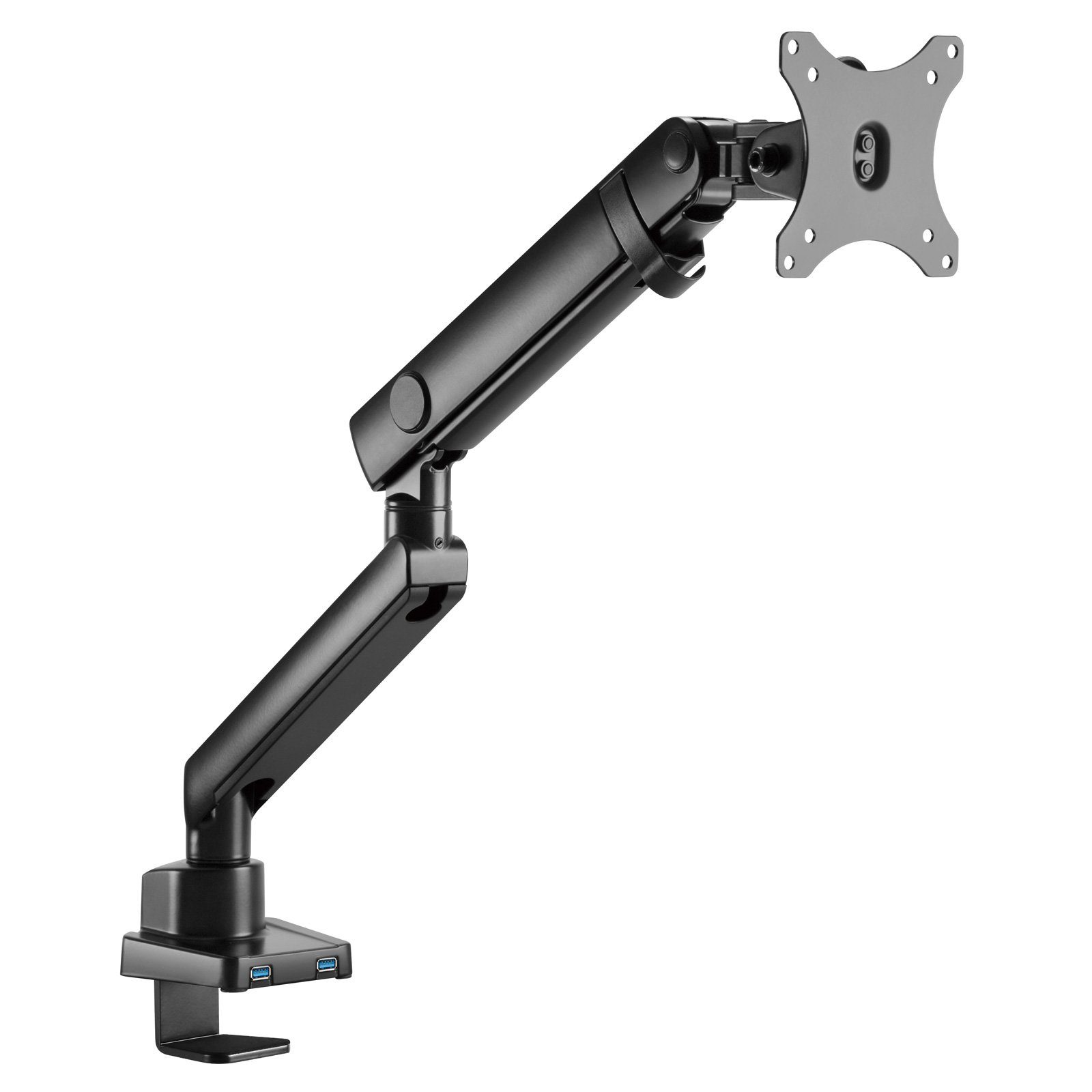 CAVO Monitor-Halterung Bildschirmhalterung drehbar, schwenkbar, neigbar, (bis 32 Zoll, mit 2 USB Anschlüsse für Monitor 17 - 32 Zoll bis 8 kg)