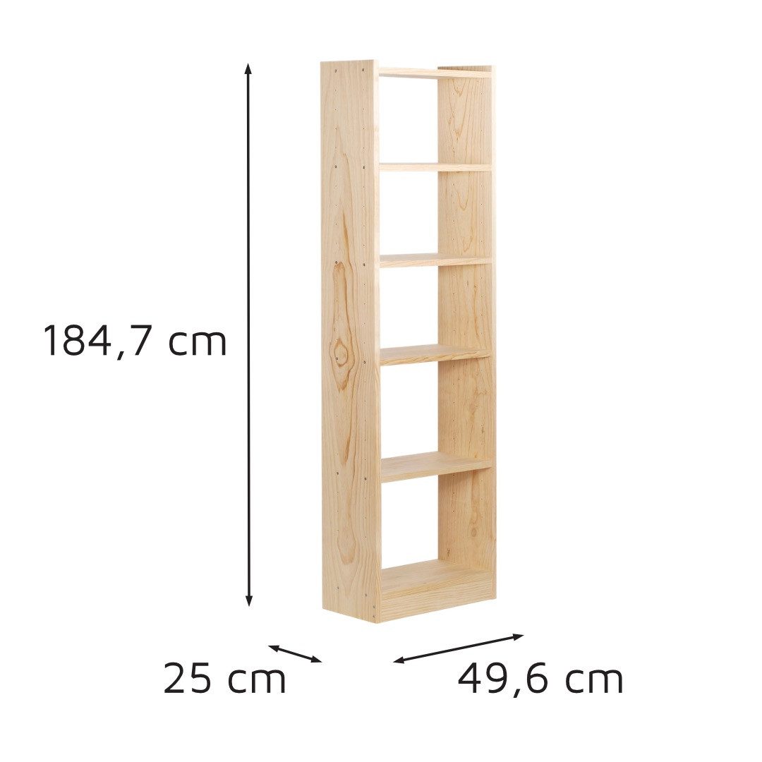 Astigarraga Kit Line Bücherregal Vollholzregal "Gala" Regalmodul mit 6 Ebenen in zwei Größen