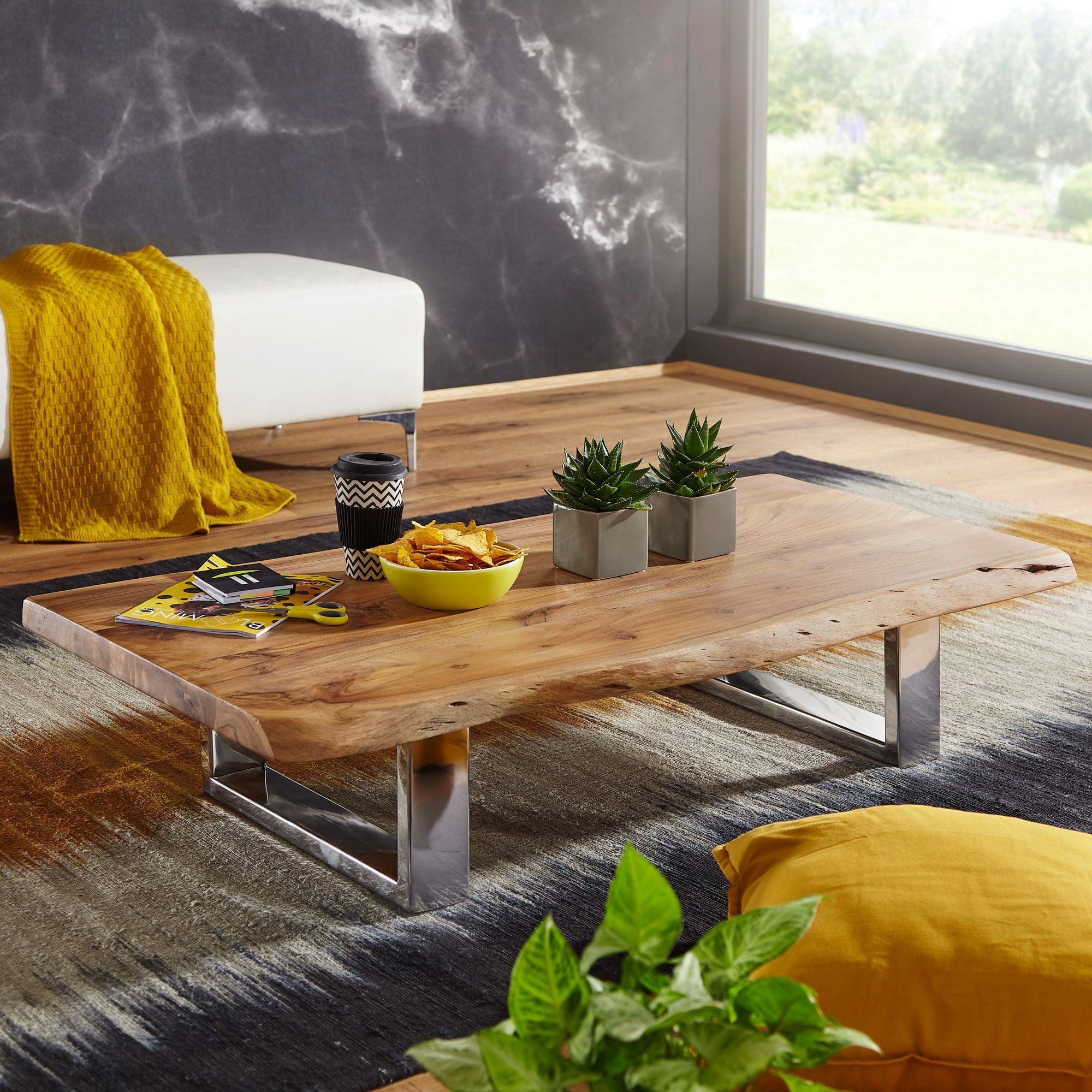 möbelando couchtisch couchtisch 115 x 25 x 58 cm akazie massiv