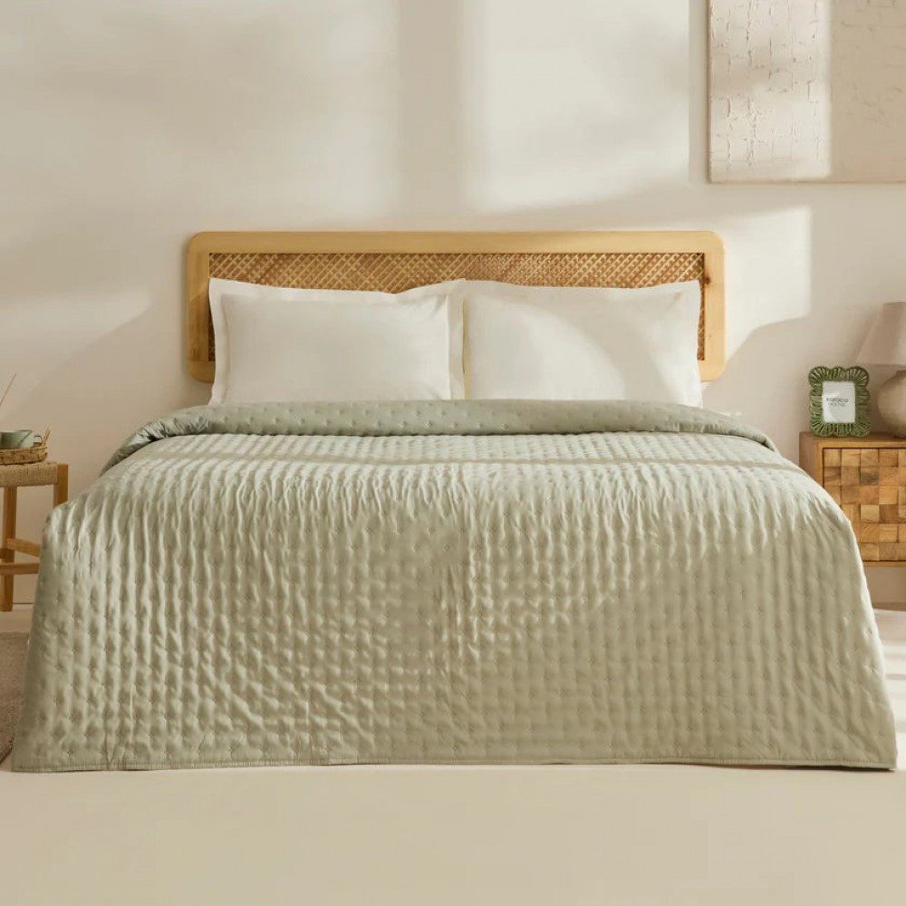 Karaca Home Tagesdecke Breezy Tagesdecke Salbeigrün günstig online kaufen