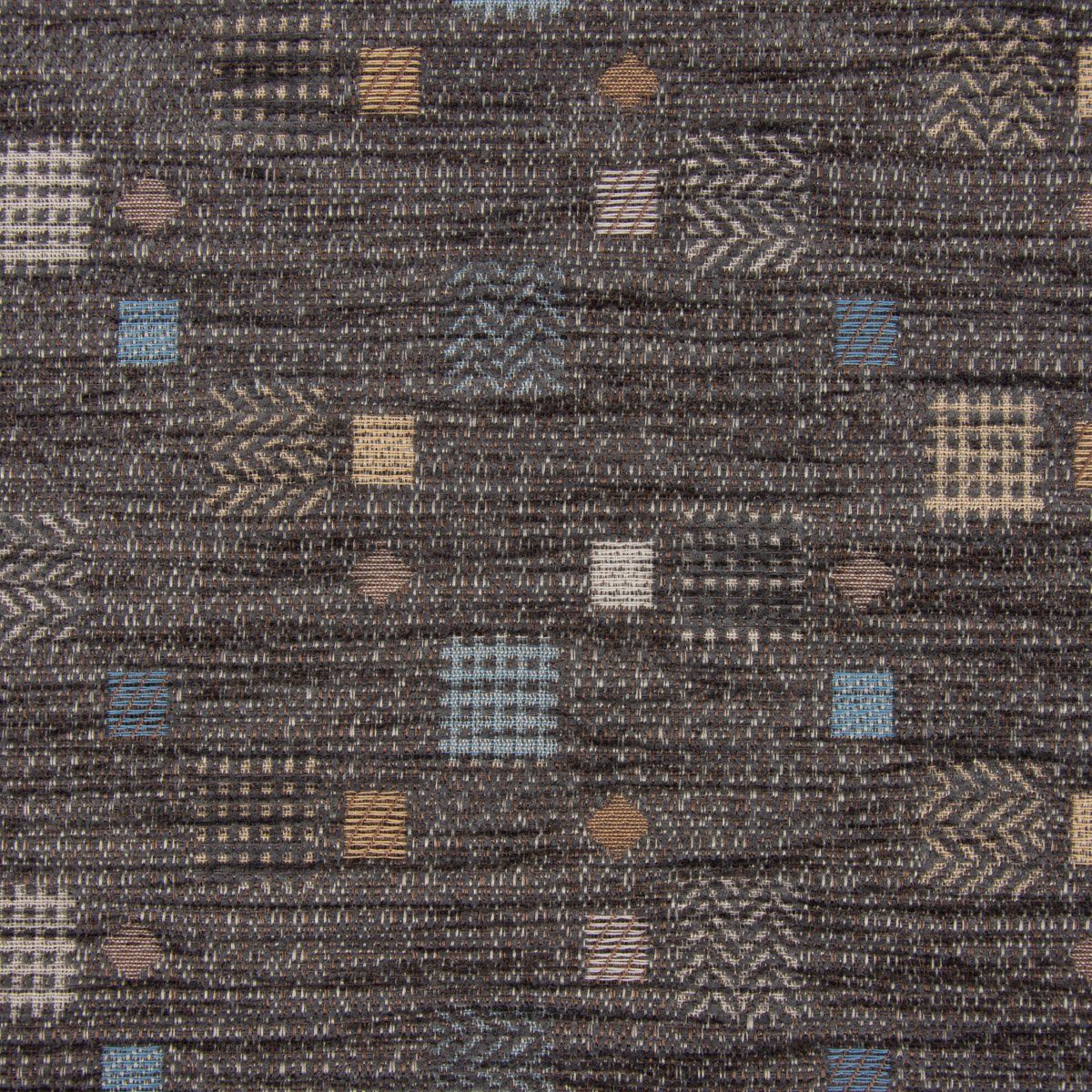 SCHÖNER LEBEN. Stoff Möbelstoff Bezugsstoff WALSUM grau mit Kästchen, made in Germany