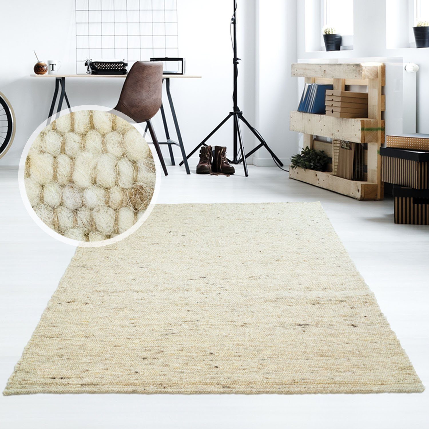 TaraCarpet Wollteppich TaraCarpet Lambrecht, rechteckig, Höhe: günstig online kaufen