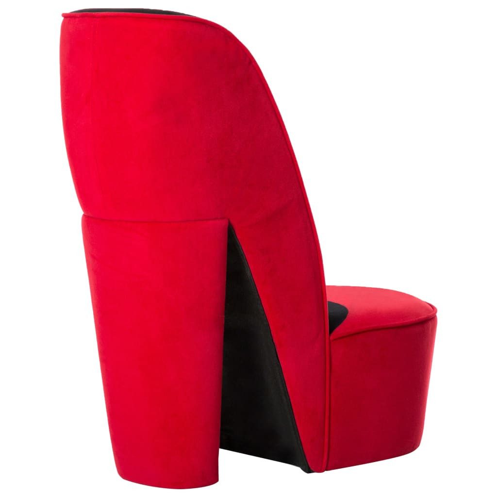 vidaXL Sessel, Stuhl in Stöckelschuh-Form Rot Samt