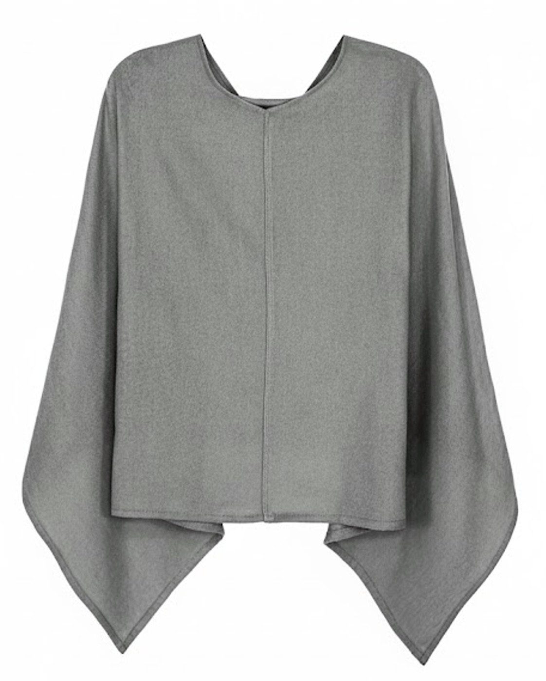 dy_mode Strickponcho Damen Poncho in Unifarben Weiches Strickponcho Cape Herbst Umhang in Unifarbe, Vorne Kurz - Seitlich Lang Schnitt