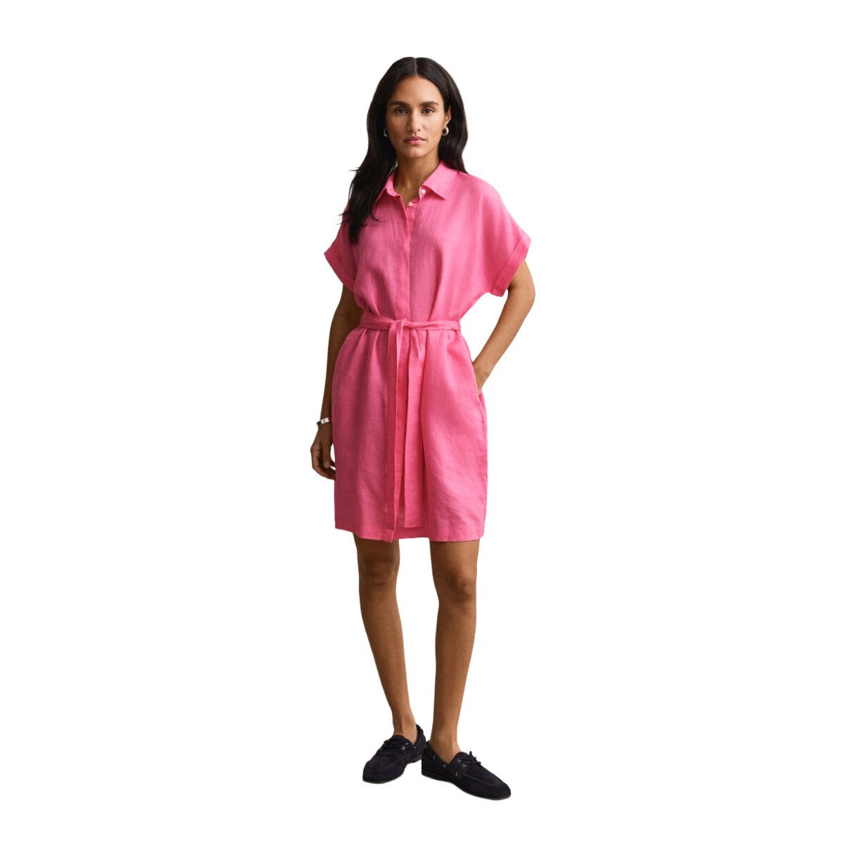 Gant Shirtkleid 4503514 Damen Hemdblusenkleid aus Leinen mit Flügelärmeln