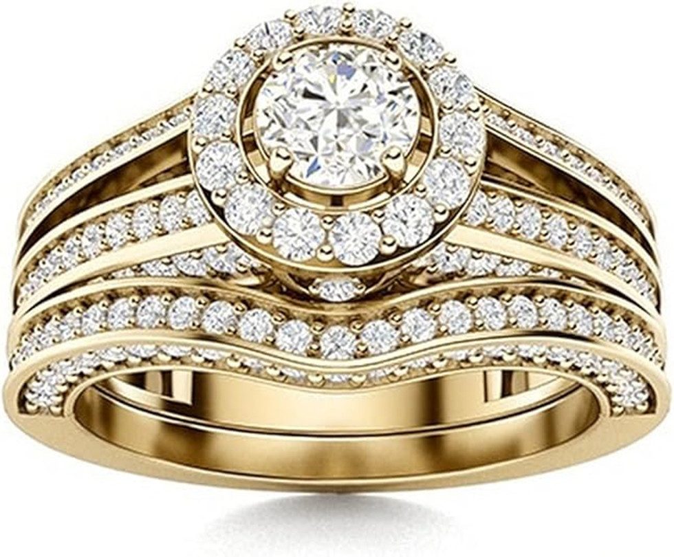 Jumpeak Diamantring Eheringe, Diamantringemit1,2Karat,Herren-undDamenringe, 585erGoldringe, Valentinstagsgeschenk,Jubiläumsgeschenk,Jubiläumsgeschenk