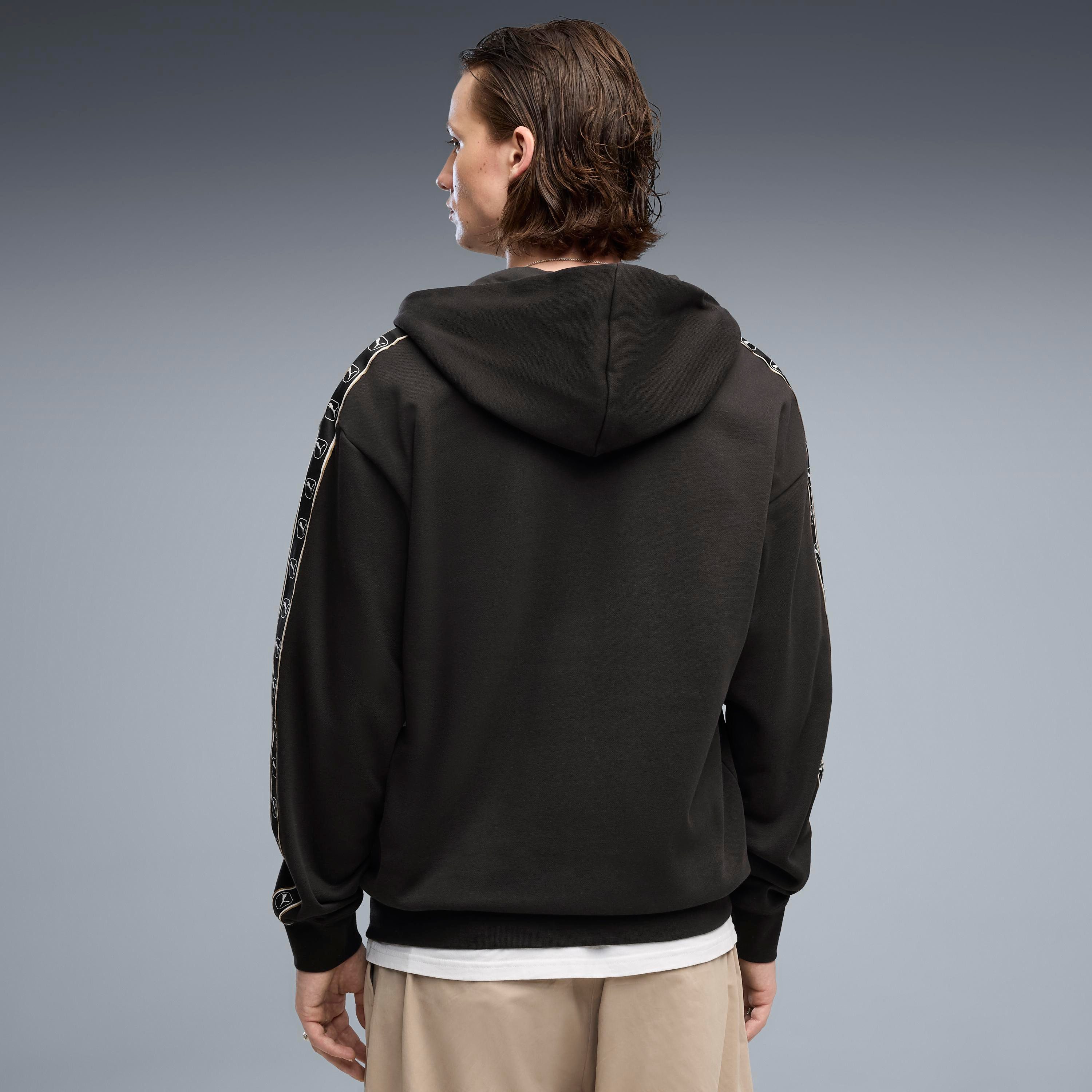 PUMA Kapuzensweatshirt ESS ELEVATED TAPE RELAXED FULL-ZIP HOODIE FL mit Reißverschluss, aus Baumwollmischung, Relaxed Fit, normale Länge – Bild 2 von 5