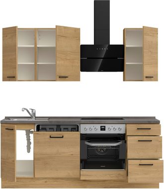 nobilia® Küchenzeile "Structura premium", vormontiert, Ausrichtung wählbar, Breite 210 cm, ohne E-Geräte