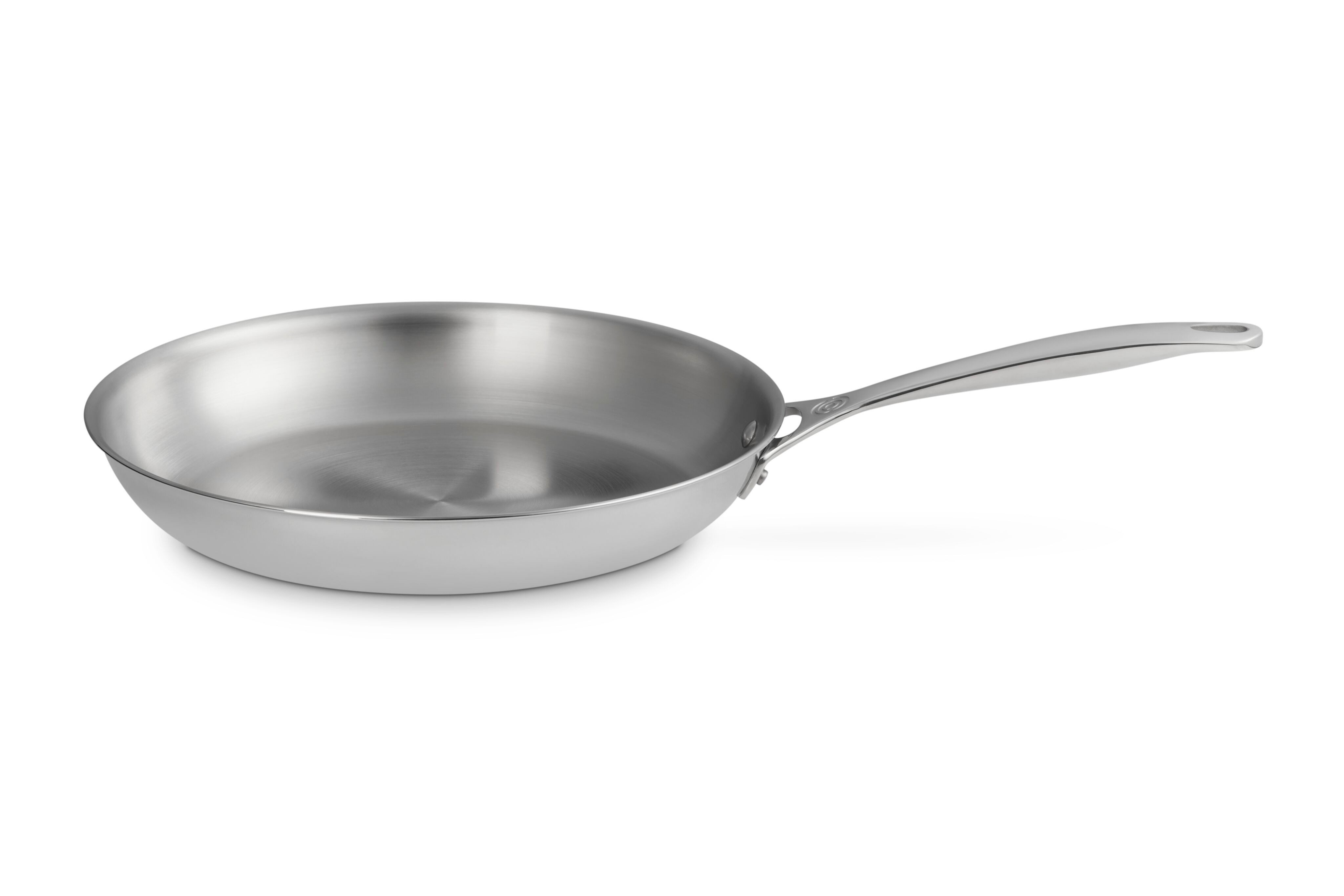 LE CREUSET Bratpfanne Unbeschichtete flache Pfanne, Edelstahl, 3-ply PLUS Edelstahl, 30 cm, 96600230001600