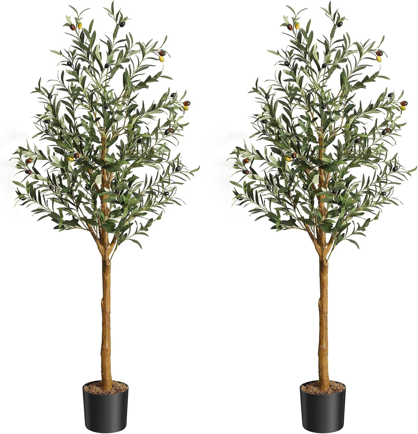 Kunstbaum Künstlicher Olivenbaum,mit Moos,schwarzer Anzuchttopf, GarveeMore günstig online kaufen