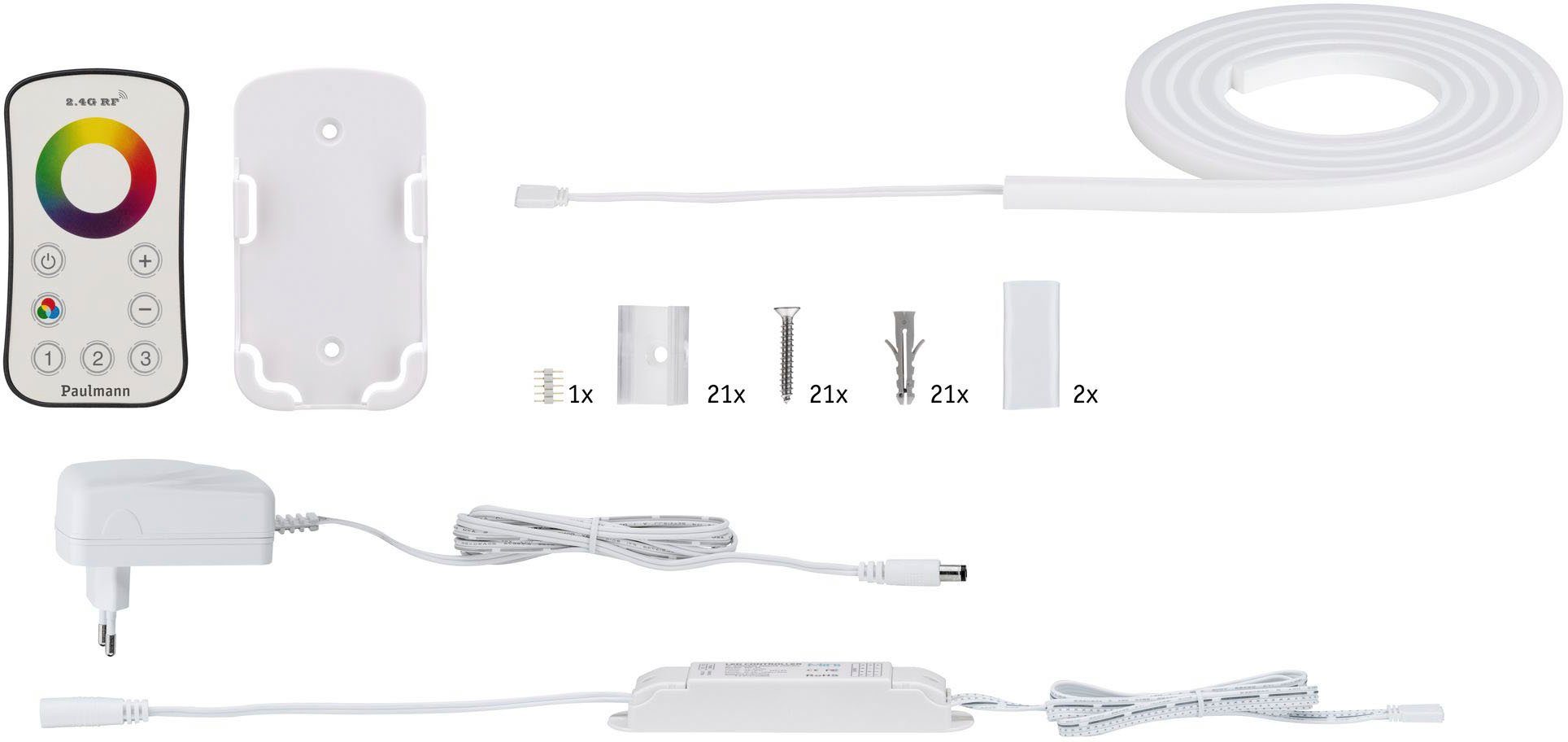 Paulmann LED-Streifen MaxLED Flow Basisset 1,5m RGB 13,5W, inkl. Funk-Fernbedienung