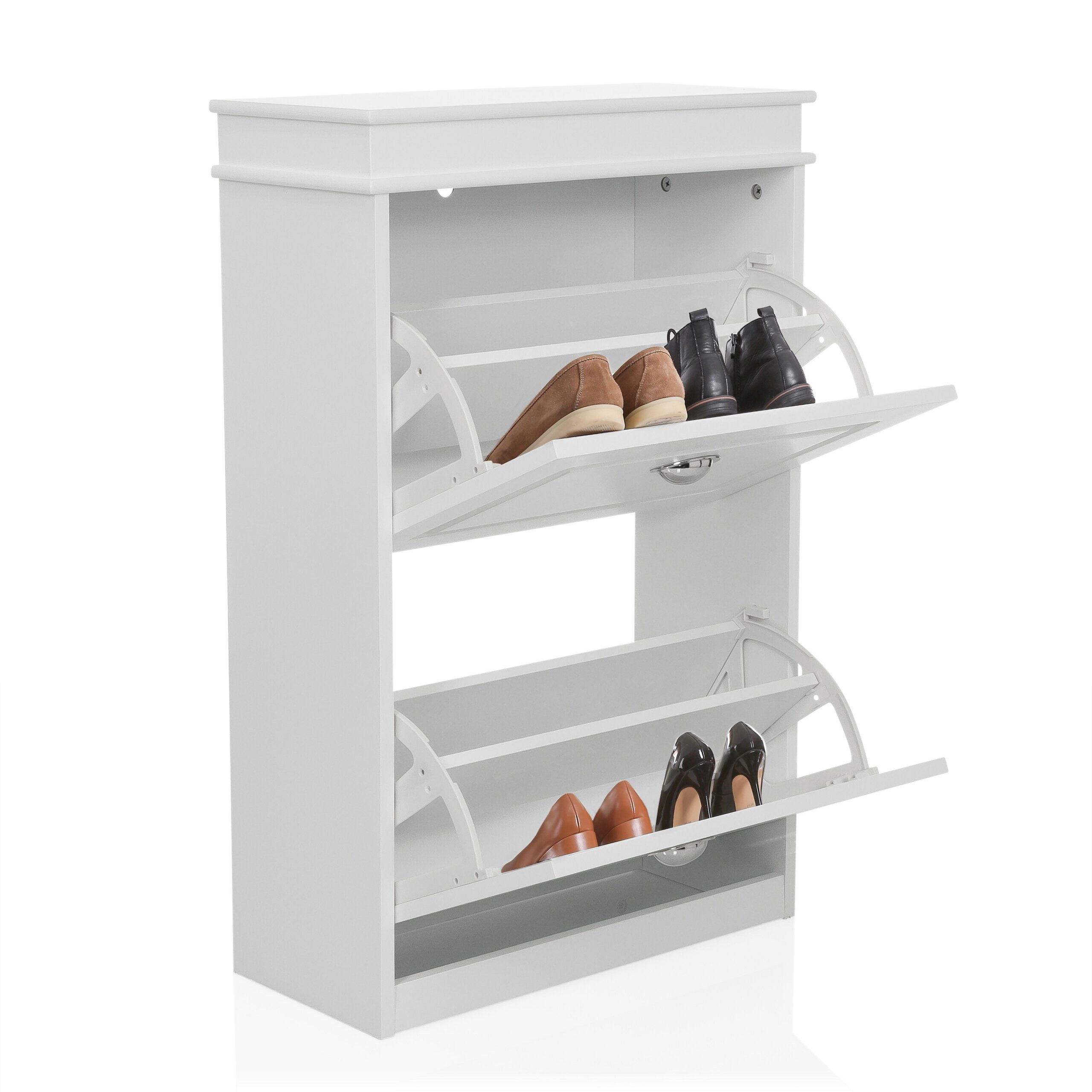 hjh LIVING Schuhschrank ESTHA 2 Kommode H/B/T: 82.0 x 53.0 x 24.0 cm Schuhschrank mit 2 Klappen, Schuhkipper schmal, 24cm tief, Diele Flur