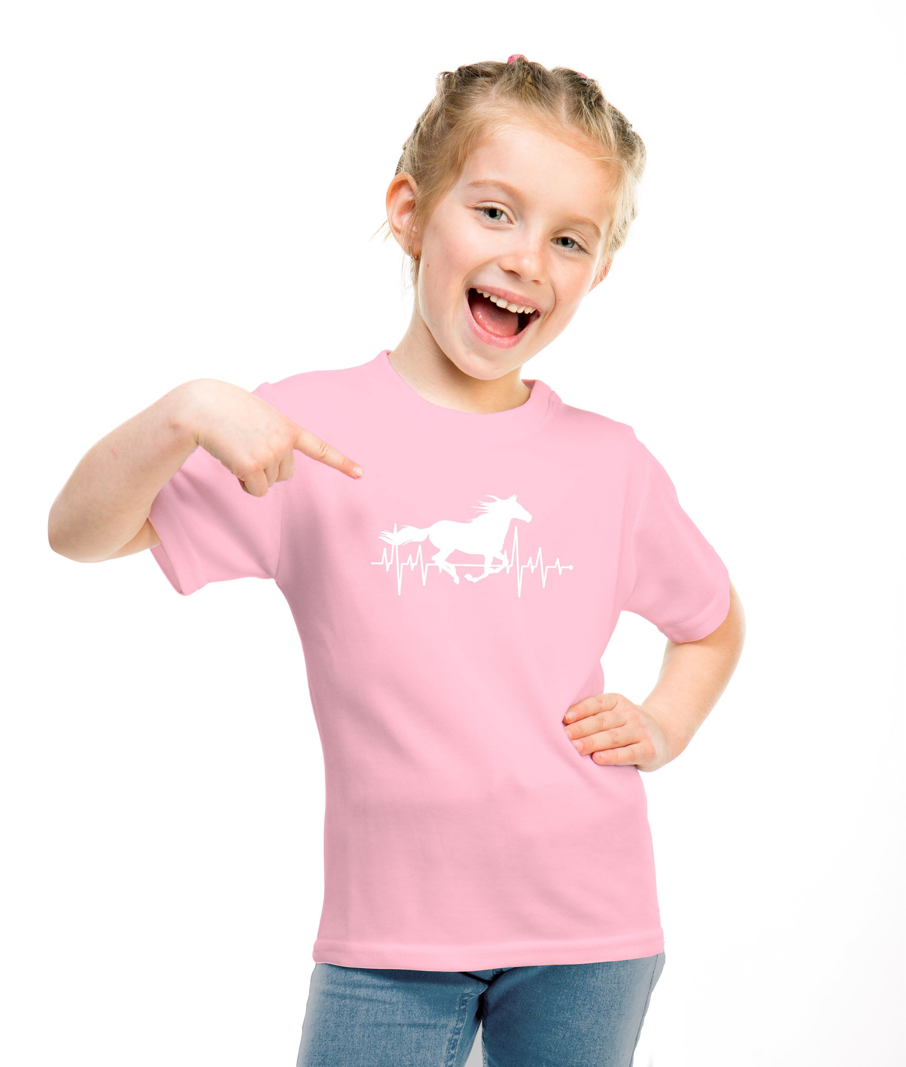MoonWorks Print-Shirt Kinder T-Shirt Mädchen Pferd Motiv Reiten Geschenk für Mädchen Pferde
