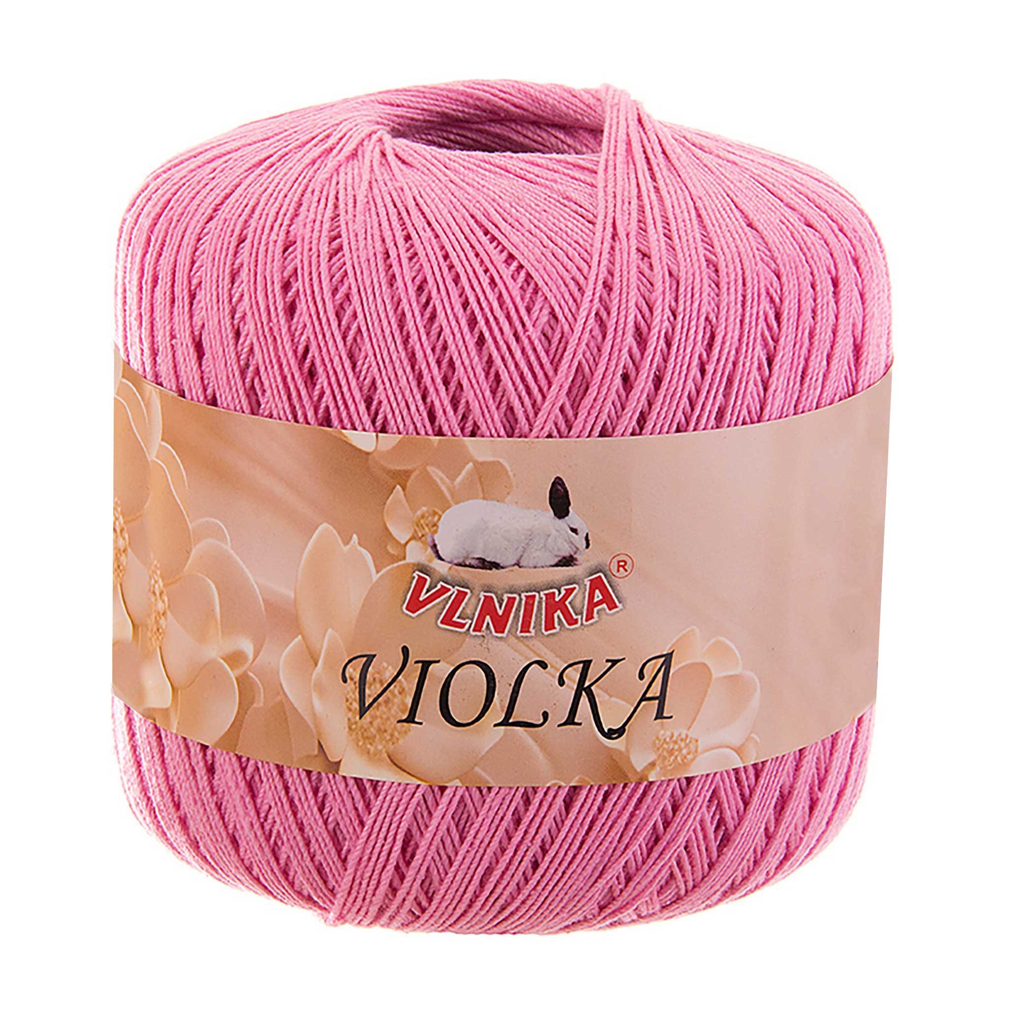 maDDma 10 x 50g Violka Häkelgarn recycelte Baumwolle Klassikgarn Filetgarn Häkelwolle, 285 m (Sparpaket, 10 Knäuel je 50 g), rosa