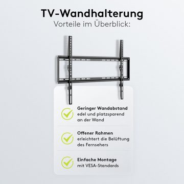 Goobay TV-Wandhalterung Basic FIXED TV-Wandhalterung, (bis 70,00 Zoll, inkl. Zubehör, 35 kg Traglast / VESA max. 600x400 mm / Schwarz)