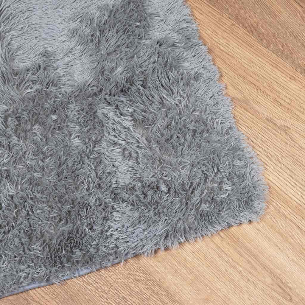 vidaXL Teppich Teppich Shaggy Hochflor NAVARRA Hellgrau 160x160 cm Polyester, Quadrat