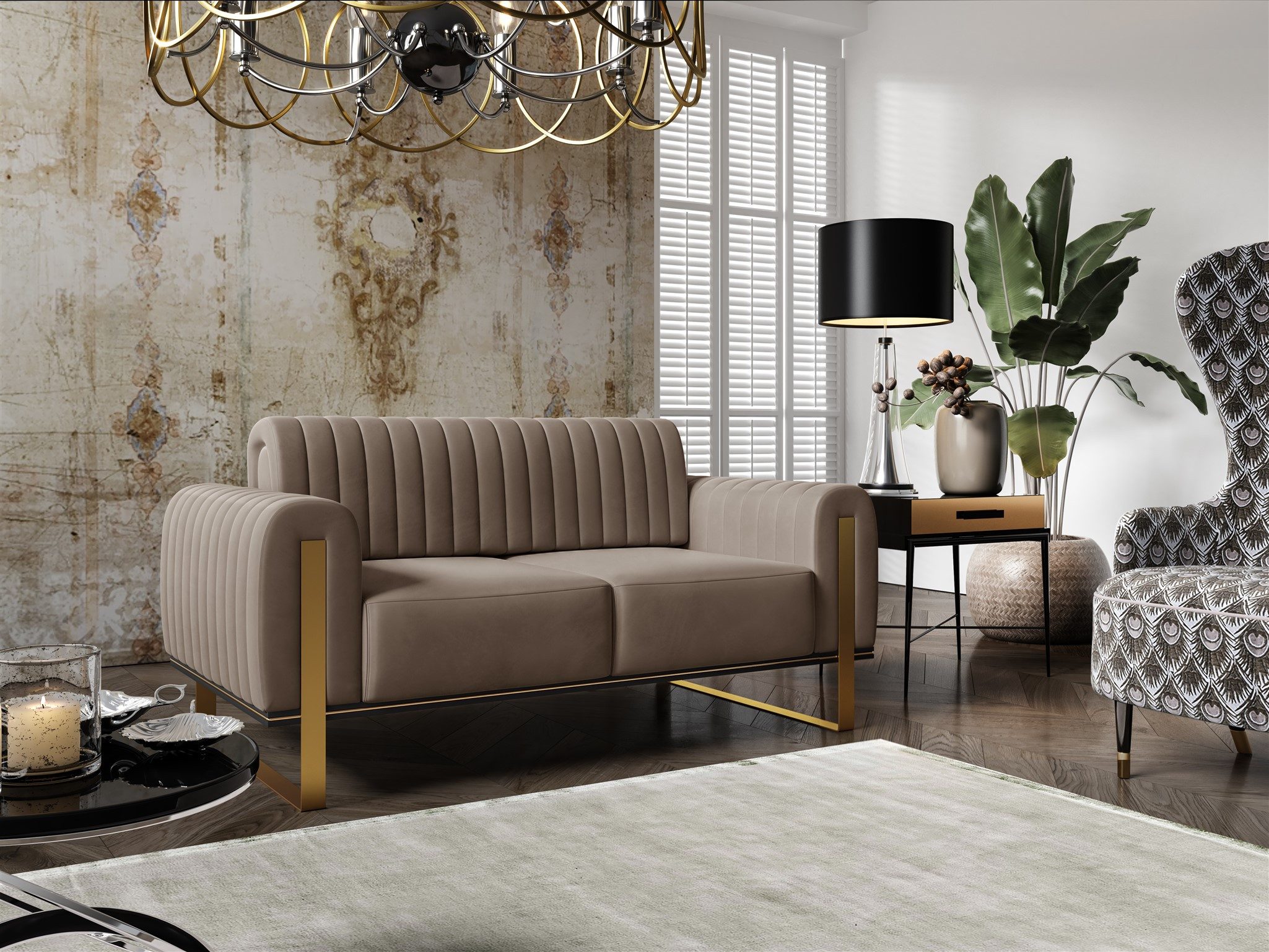 Fun Möbel 2-Sitzer Sofa Designersofa VALERIE günstig online kaufen