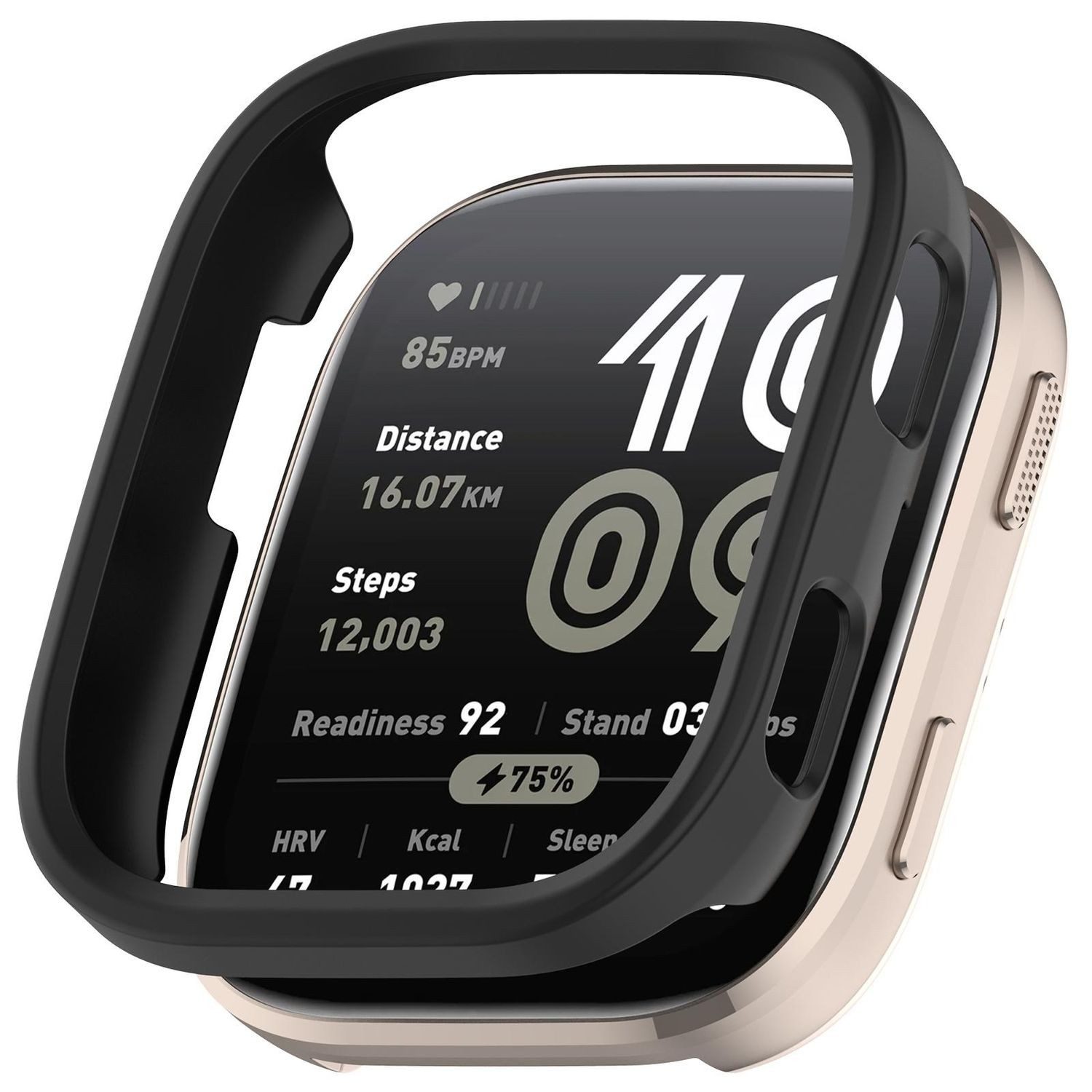 Wigento Smartwatch-Hülle Für Amazfit Bip 6 Design Kunststoff Watch Schutz Gehäuse Hülle Schwarz, Halbseitiger Kunststoff-Schutz, leicht und langlebig