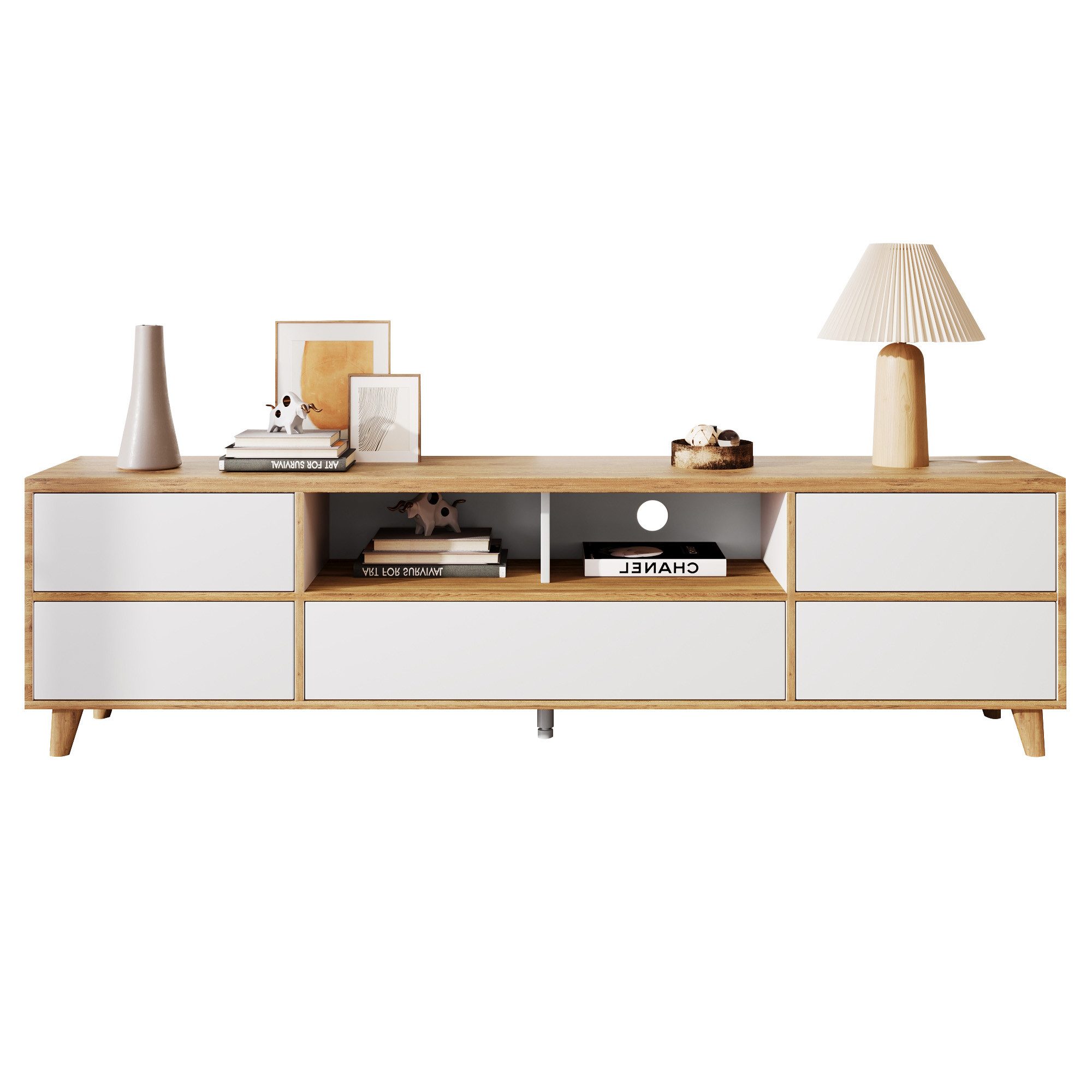 Ulife TV-Schrank Lowboard Fächern und Türen günstig online kaufen