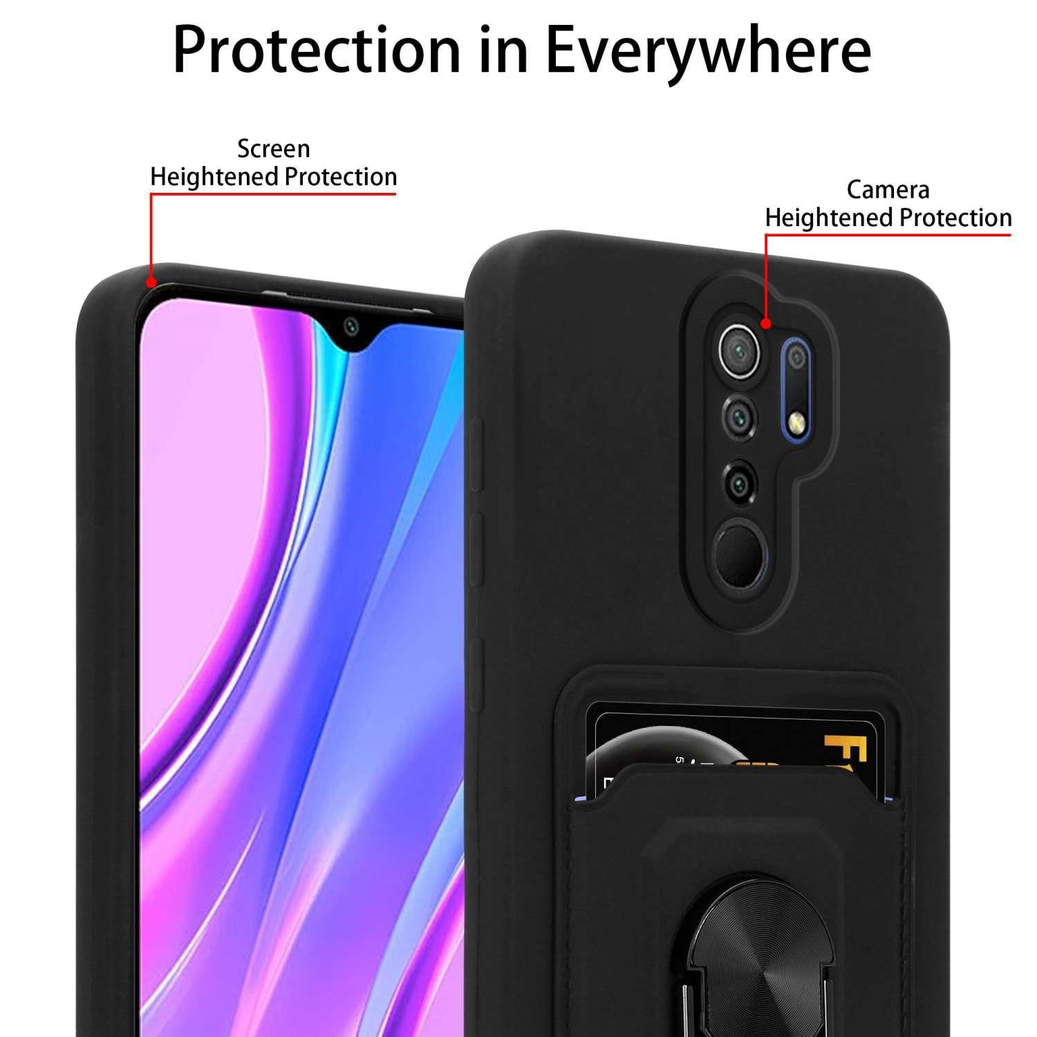 Cadorabo Handykette für Xiaomi RedMi 9 Xiaomi RedMi 9, Handykette mit Standfunktion Schutzhülle