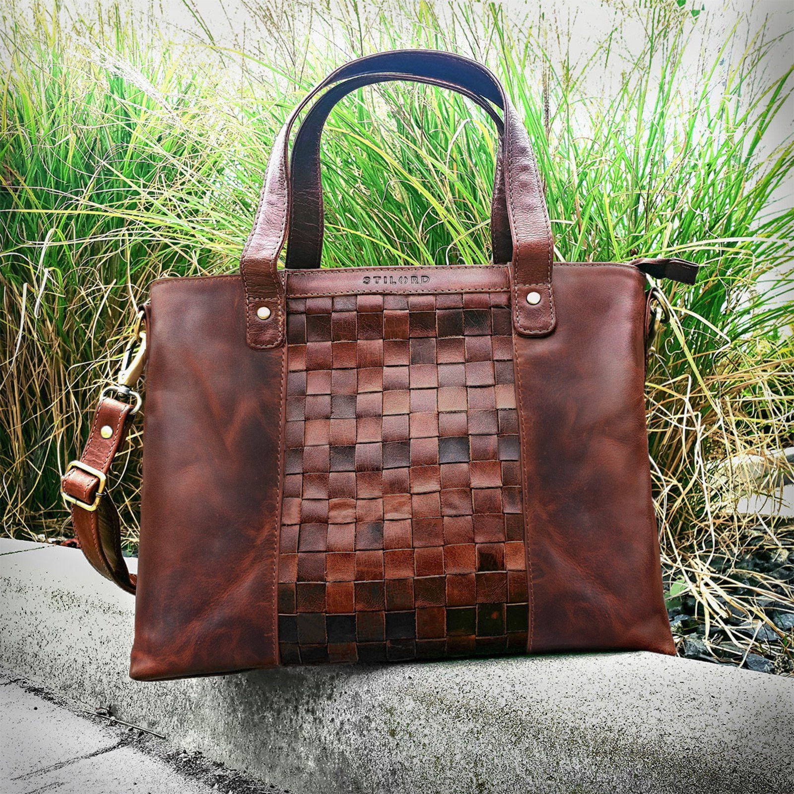 STILORD Handtasche Mara Elegante Handtasche geflochten Echtleder für Damen günstig online kaufen