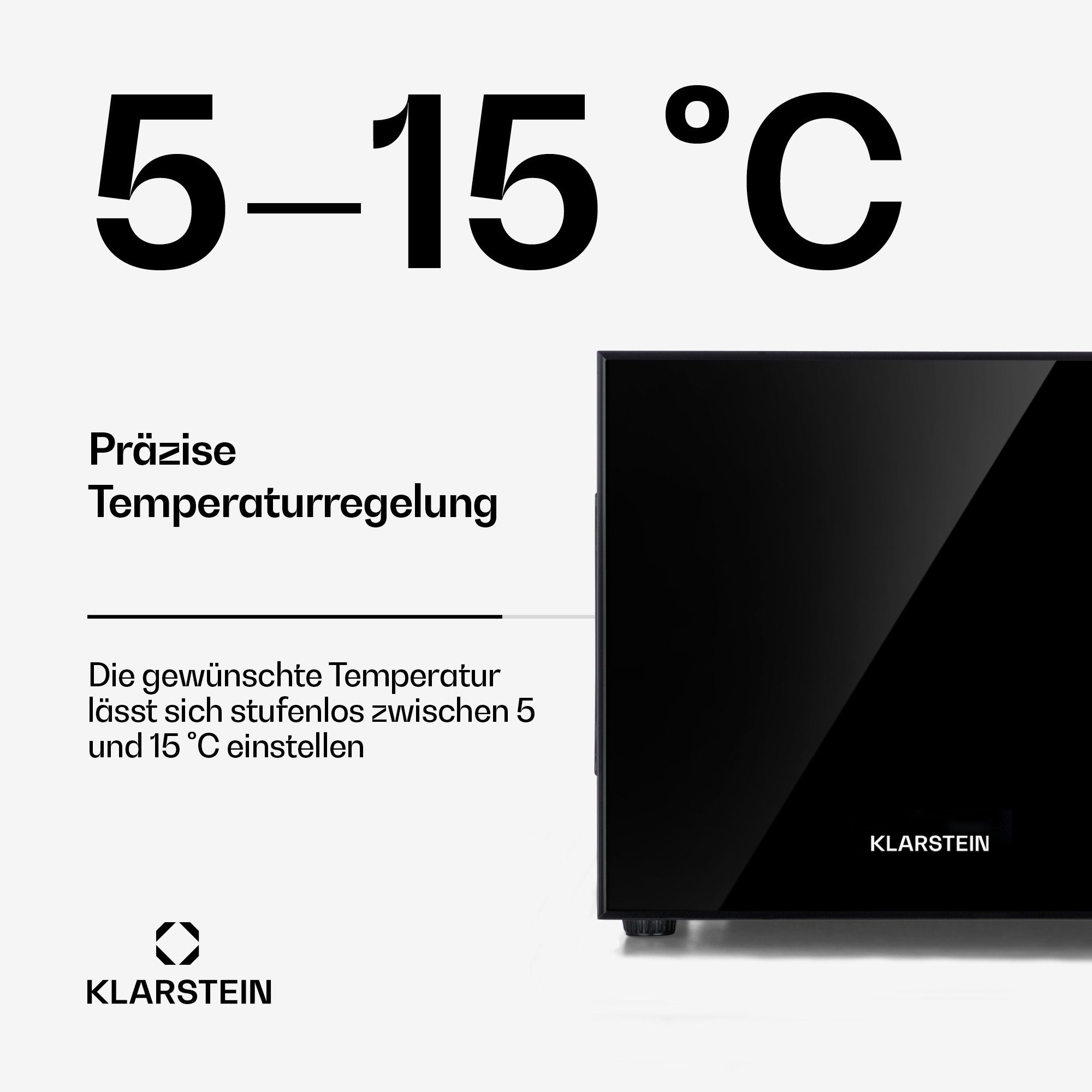 Klarstein Table Top Kühlschrank Frosty Mini-Kühlschrank EEC A Spiegelglastür 10 Liter schwarz 10033836, 30 cm hoch, 33.5 cm breit, Mini Kühlschrank Bierkühlschr – Bild 5 von 5