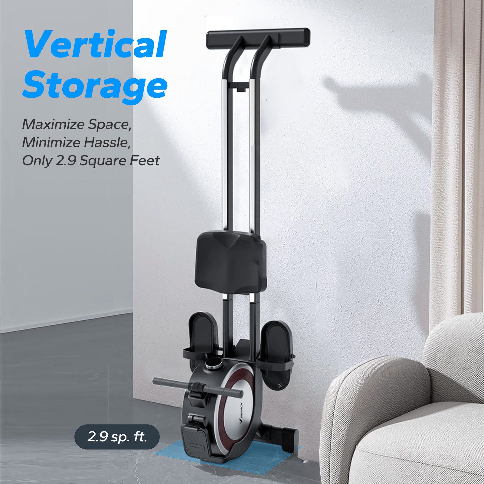 MERACH Rudergerät klappbar, smarter Magnetwiderstand bis 35KG Spitzenkraft (Rudergeräte mit 16 Stufen Einstellbar Widerstand, Doppel-Slide-Rails, Bluetooth Exklusiver App, Verstellbarer Tablethalterung, LCD-Display), ideal für Cardio-Training, Heimfitness, 158kg Belastbar