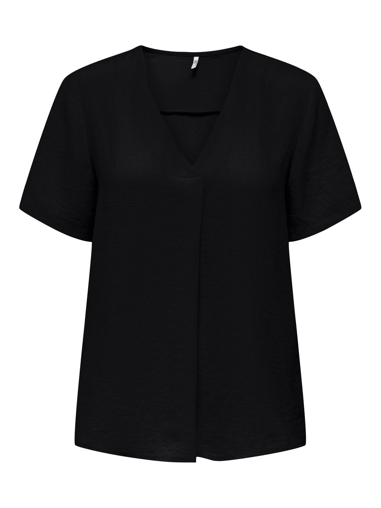 JACQUELINE de YONG Blusenshirt Kurzarm Bluse V-Ausschnitt T-Shirt Business Oberteil JDYDIVYA 5164 in Schwarz