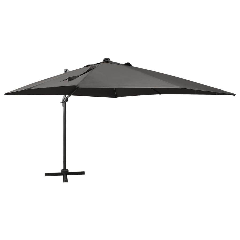 Sonnenschirm Ampelschirm mit LED-Beleuchtung 300 cm Anthrazit