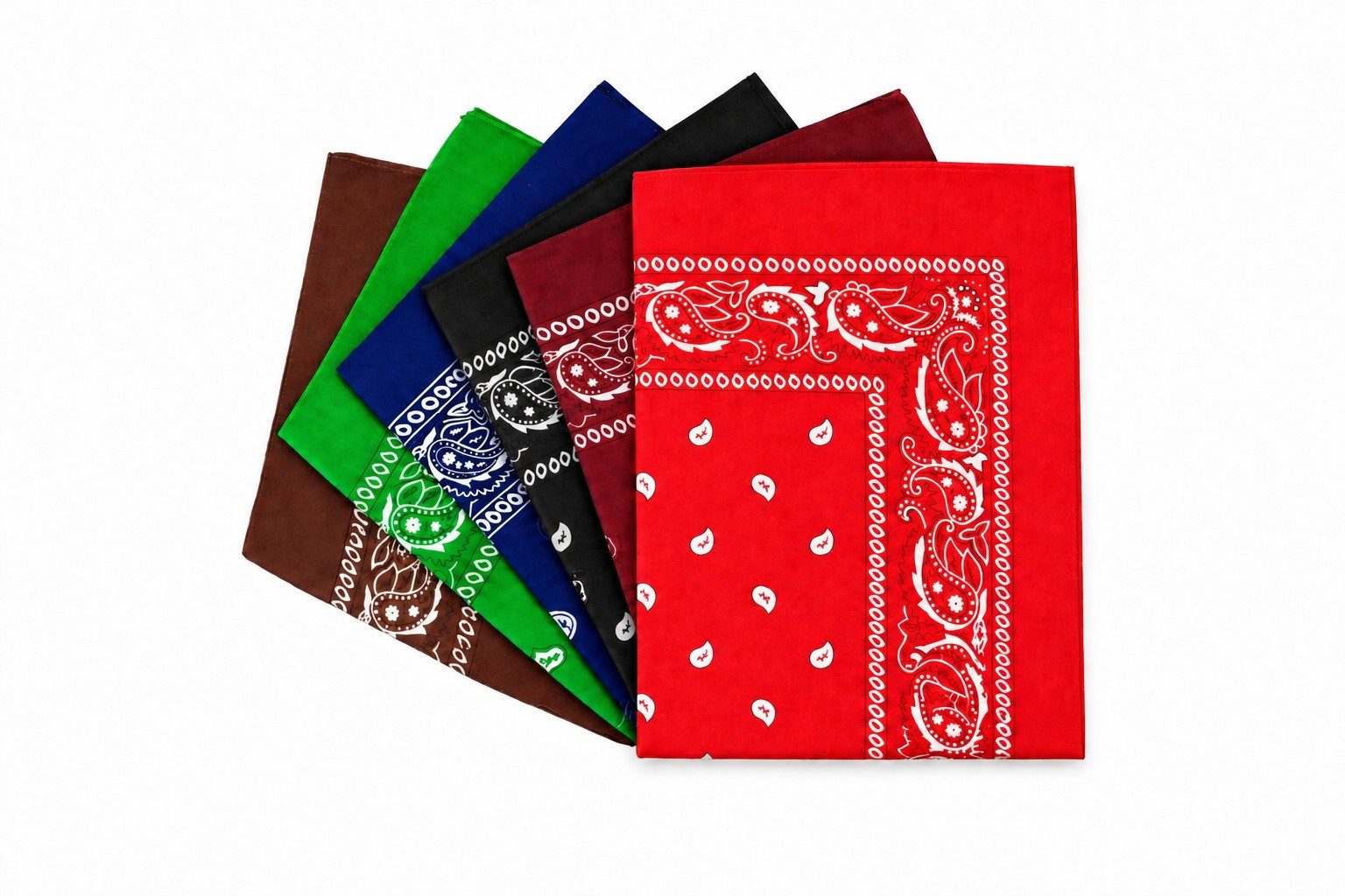 Cassandra Accessoires Bandana Tuch aus Baumwolle, (6-St), - Klassisches Paisley Halstuch, Kopftuch, Accessoire