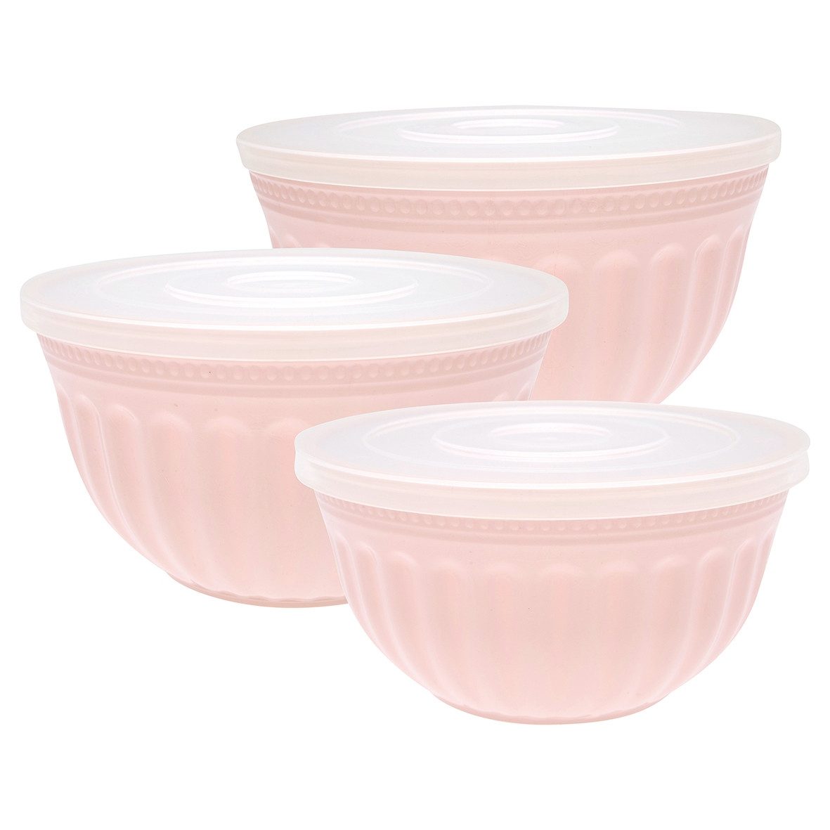 Greengate Schüssel Alice Schüssel mit Deckel pale pink Set3, (Schüsseln & Schalen)